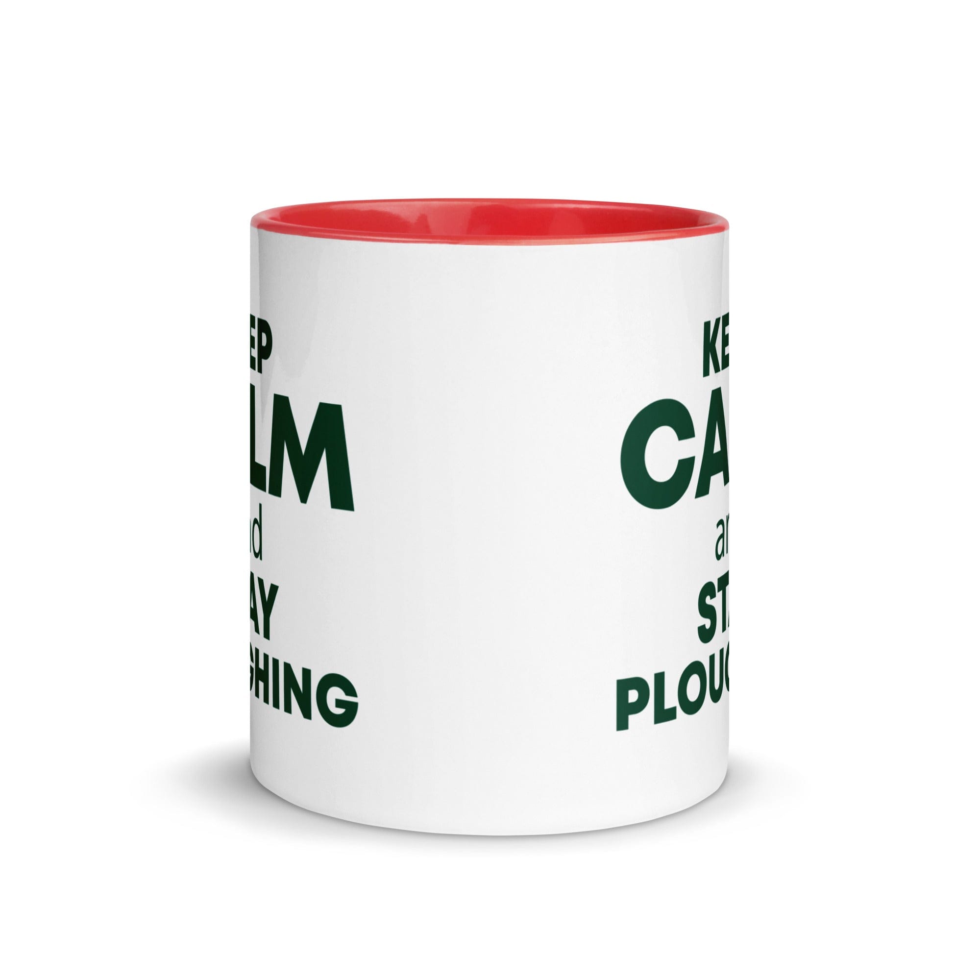 The Tractors Mugs Store KEEP CALM and STAY PLOUGHING Mug with Color Inside Quality Farmers Merch