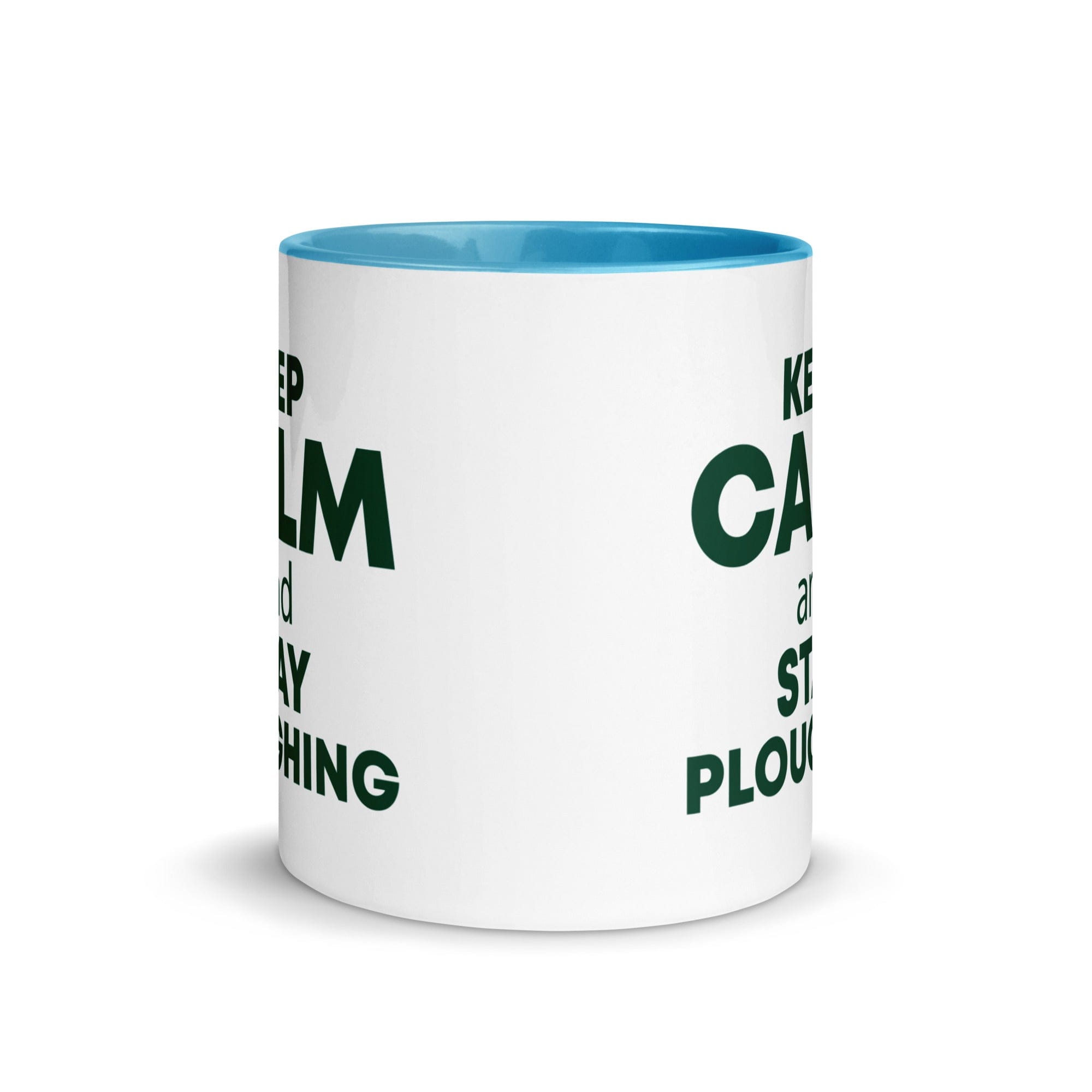 The Tractors Mugs Store KEEP CALM and STAY PLOUGHING Mug with Color Inside Quality Farmers Merch