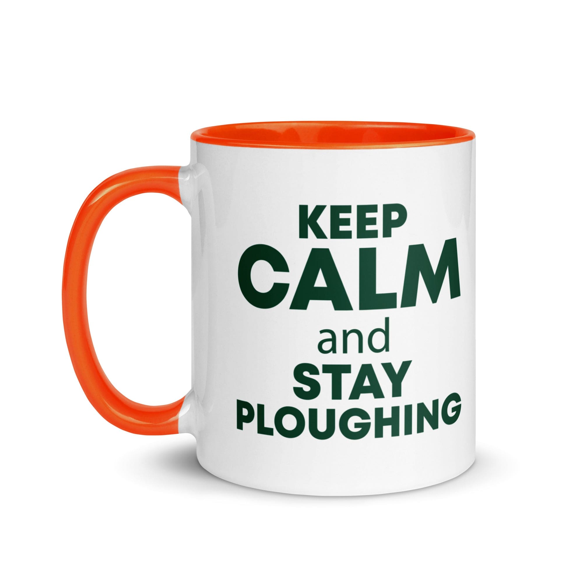 The Tractors Mugs Store KEEP CALM and STAY PLOUGHING Mug with Color Inside Quality Farmers Merch