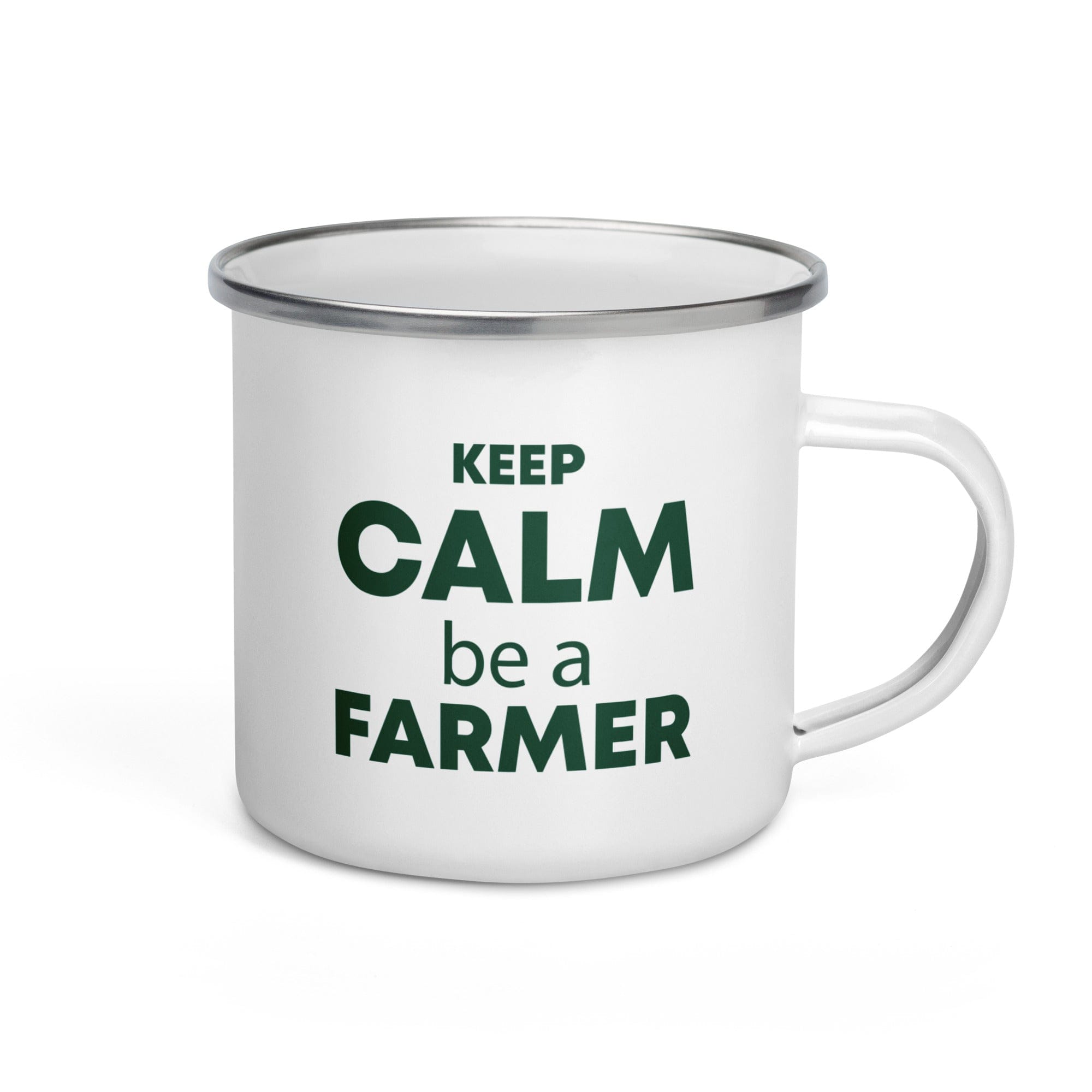 The Tractors Mugs Store KEEP CALM be a FARMER Enamel Mug Quality Farmers Merch