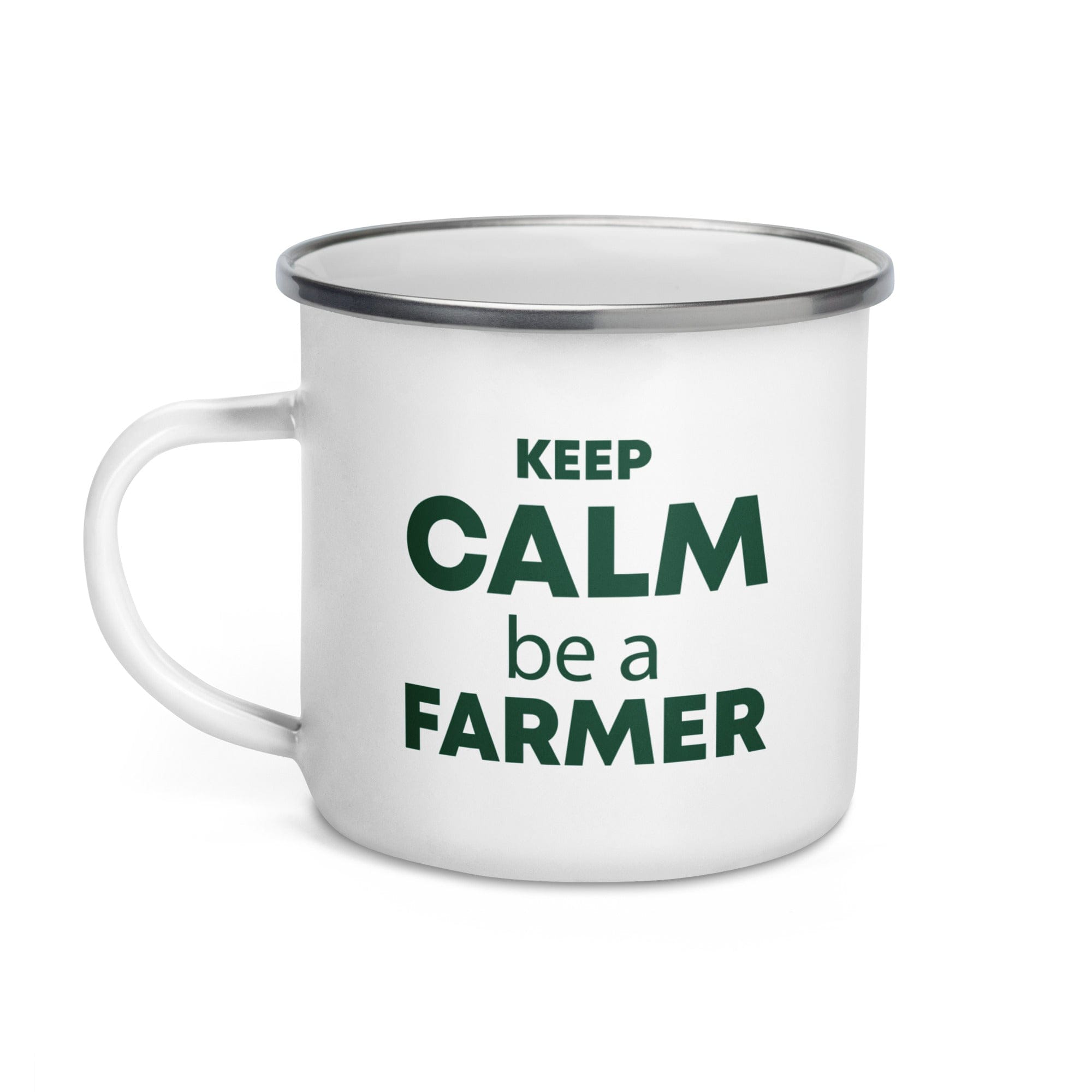 The Tractors Mugs Store KEEP CALM be a FARMER Enamel Mug Quality Farmers Merch