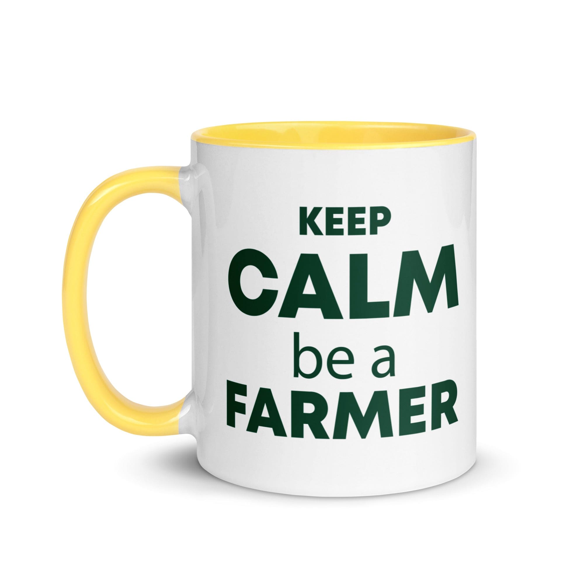 The Tractors Mugs Store KEEP CALM be a FARMER Mug with Color Inside Quality Farmers Merch