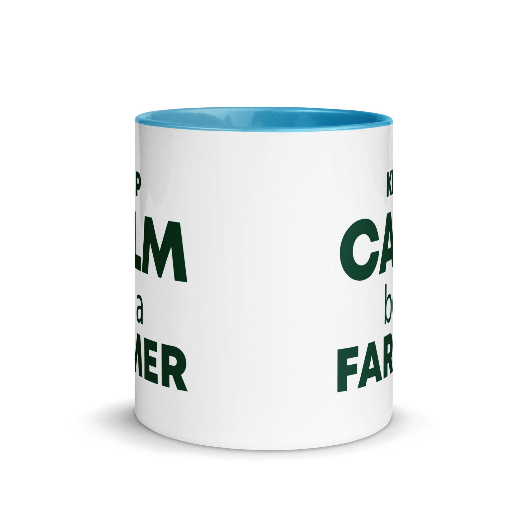 The Tractors Mugs Store KEEP CALM be a FARMER Mug with Color Inside Quality Farmers Merch