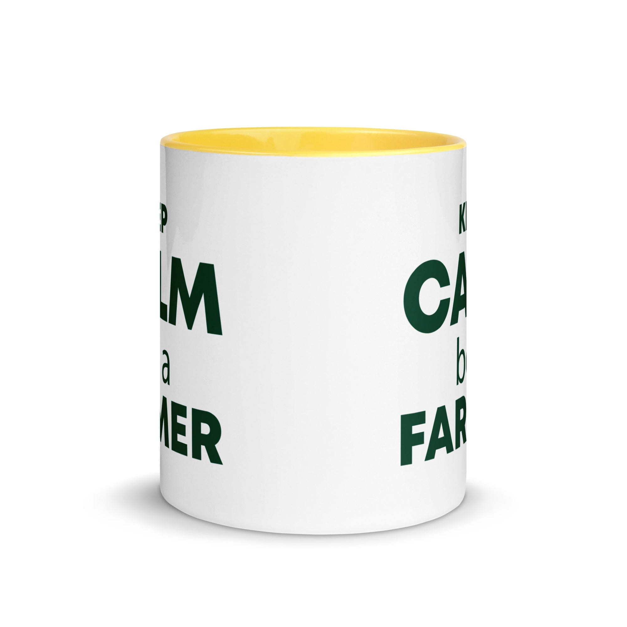 The Tractors Mugs Store KEEP CALM be a FARMER Mug with Color Inside Quality Farmers Merch