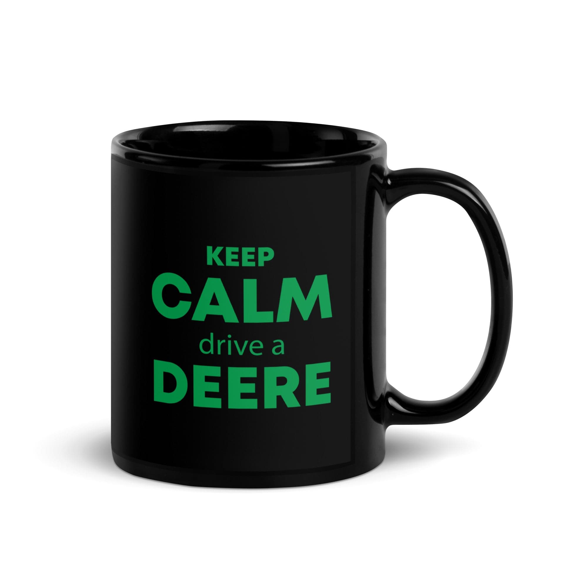 The Tractors Mugs Store KEEP CALM drive a DEERE | Black Glossy Mug Quality Farmers Merch