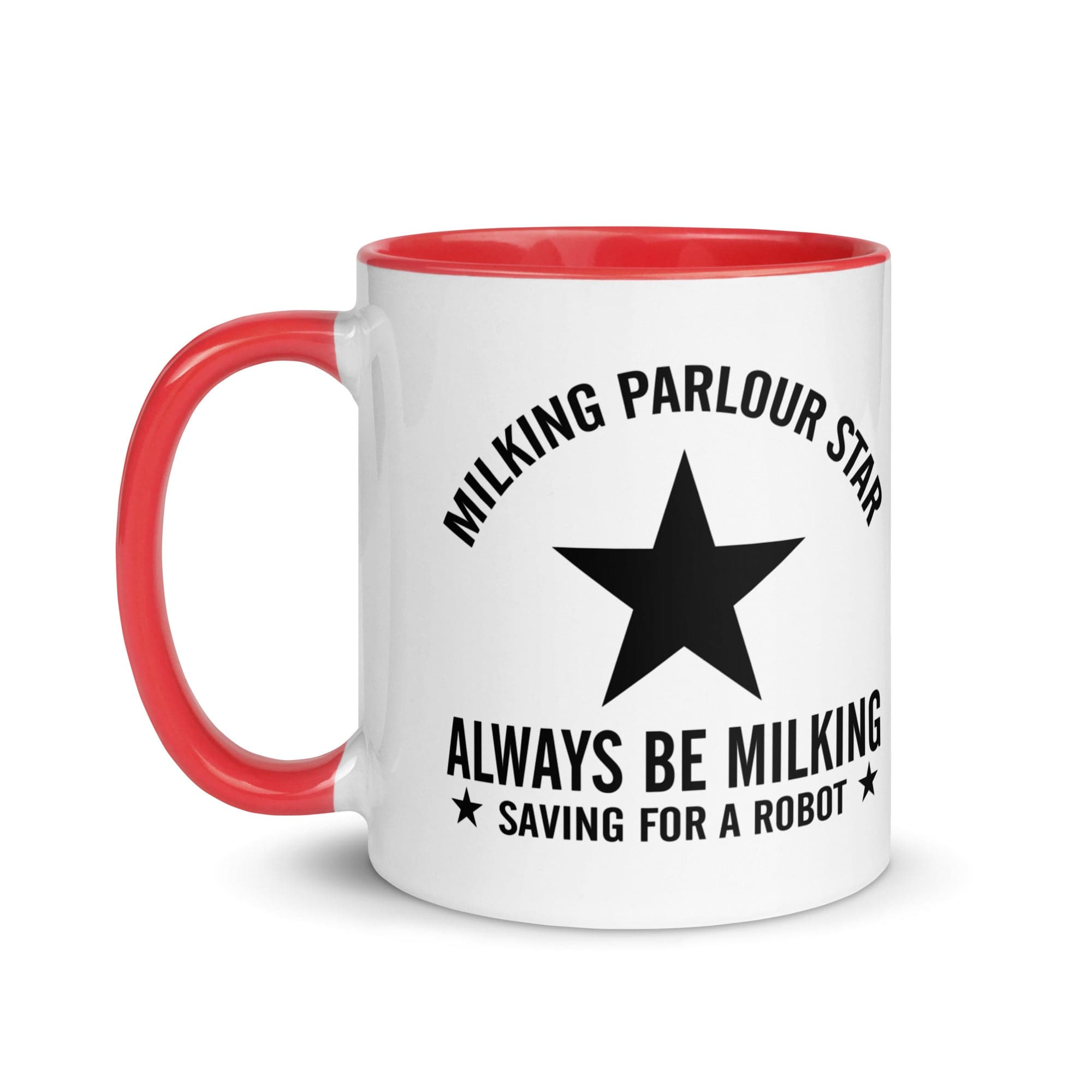The Tractors Mugs Store Milking Parlour Star Mug with Color Inside Quality Farmers Merch