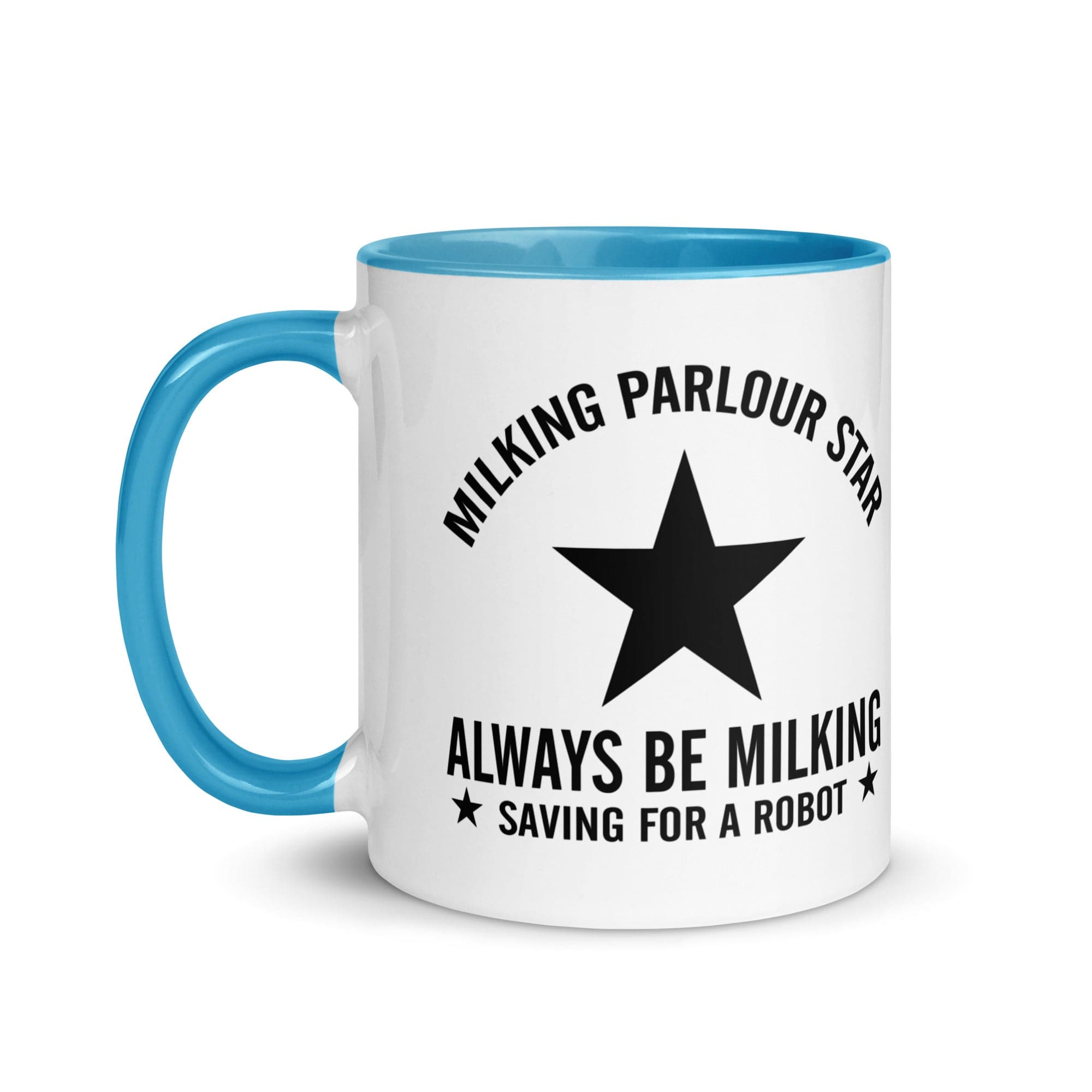 The Tractors Mugs Store Milking Parlour Star Mug with Color Inside Quality Farmers Merch