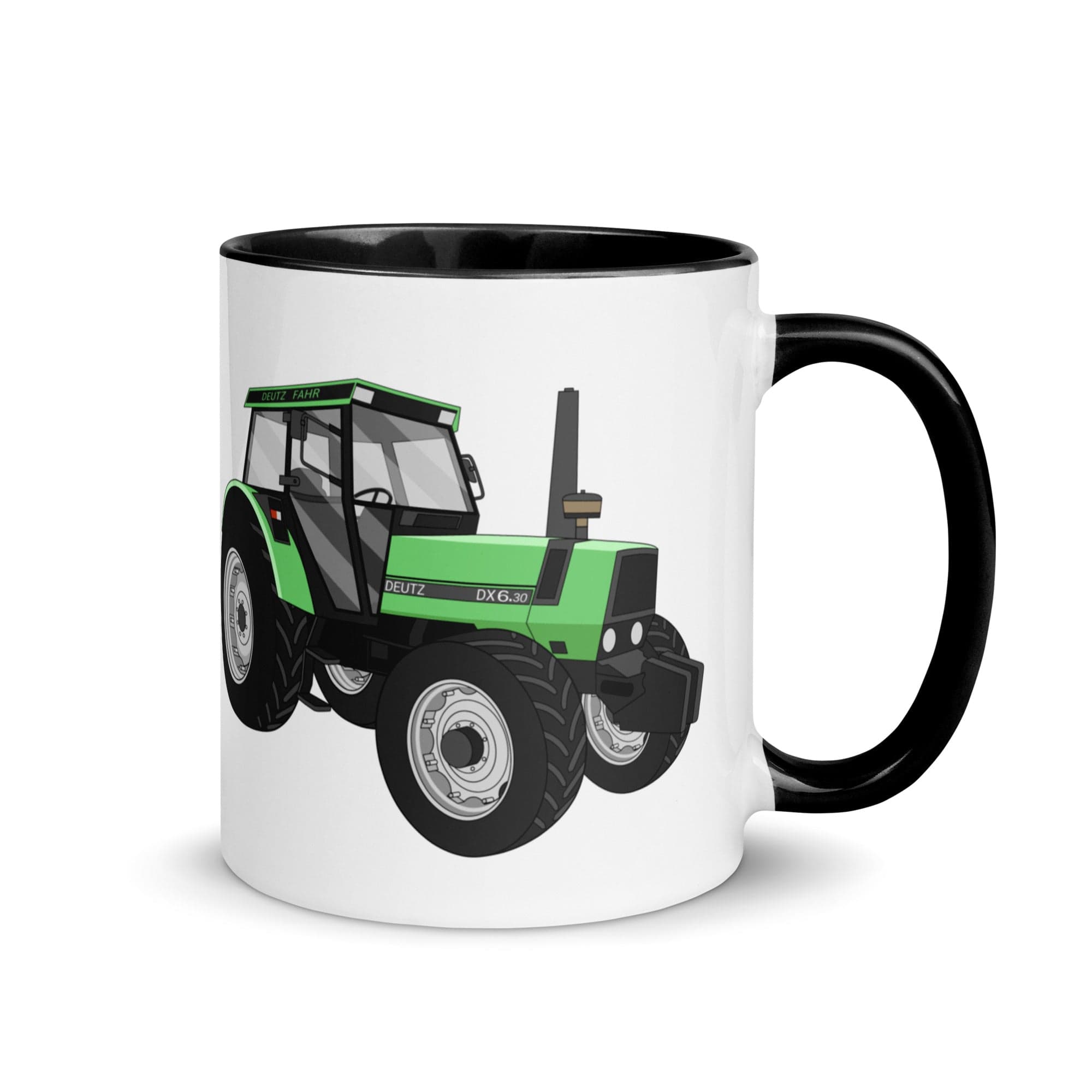 The Tractors Mugs Store Mug with Color Inside Black Deutz Fahr DX 6.30 Mug with Color Inside Quality Farmers Merch