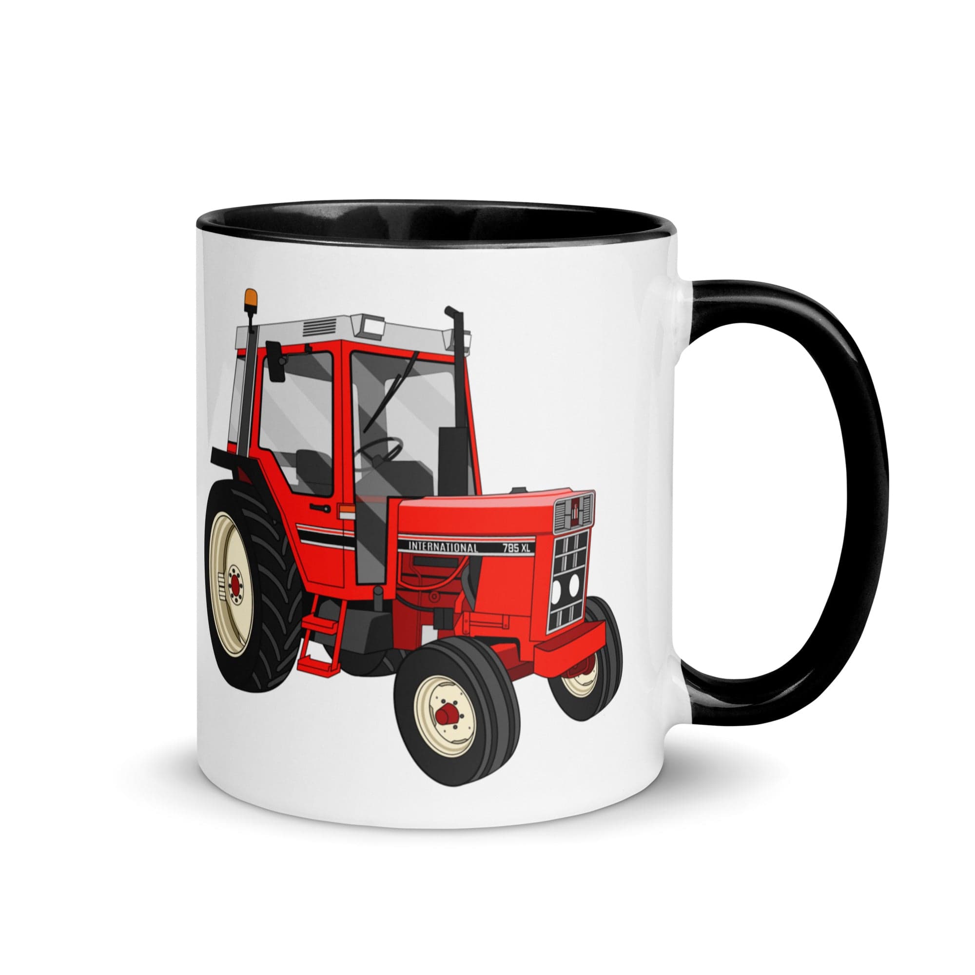 The Tractors Mugs Store Mug with Color Inside Black International 785 Mug with Color Inside Quality Farmers Merch