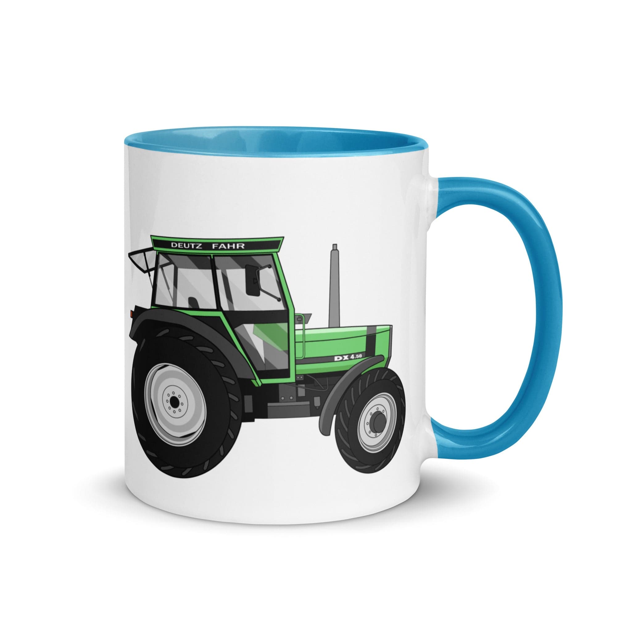 The Tractors Mugs Store Mug with Color Inside Blue Deutz Fahr DX 4.50 Mug with Color Inside Quality Farmers Merch