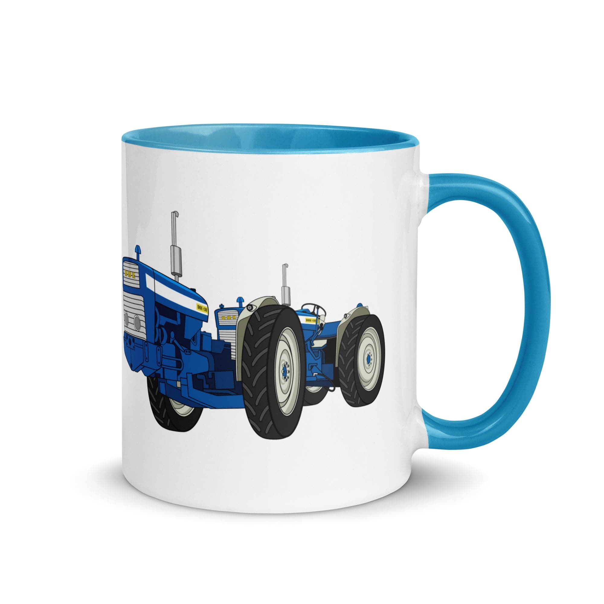The Tractors Mugs Store Mug with Color Inside Blue DOE Dual Drive 130 Mug with Color Inside Quality Farmers Merch