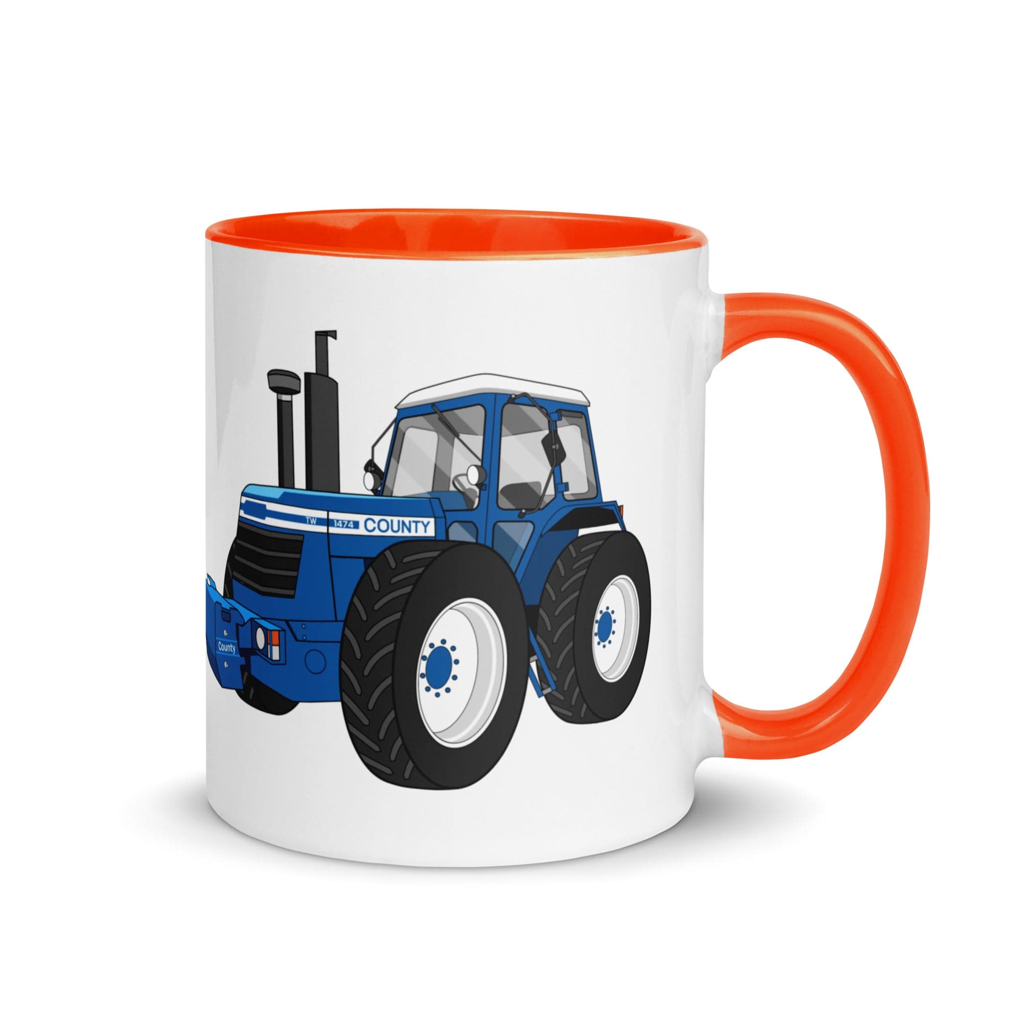 The Tractors Mugs Store Mug with Color Inside Orange County 1474 (1982) Mug with Color Inside Quality Farmers Merch