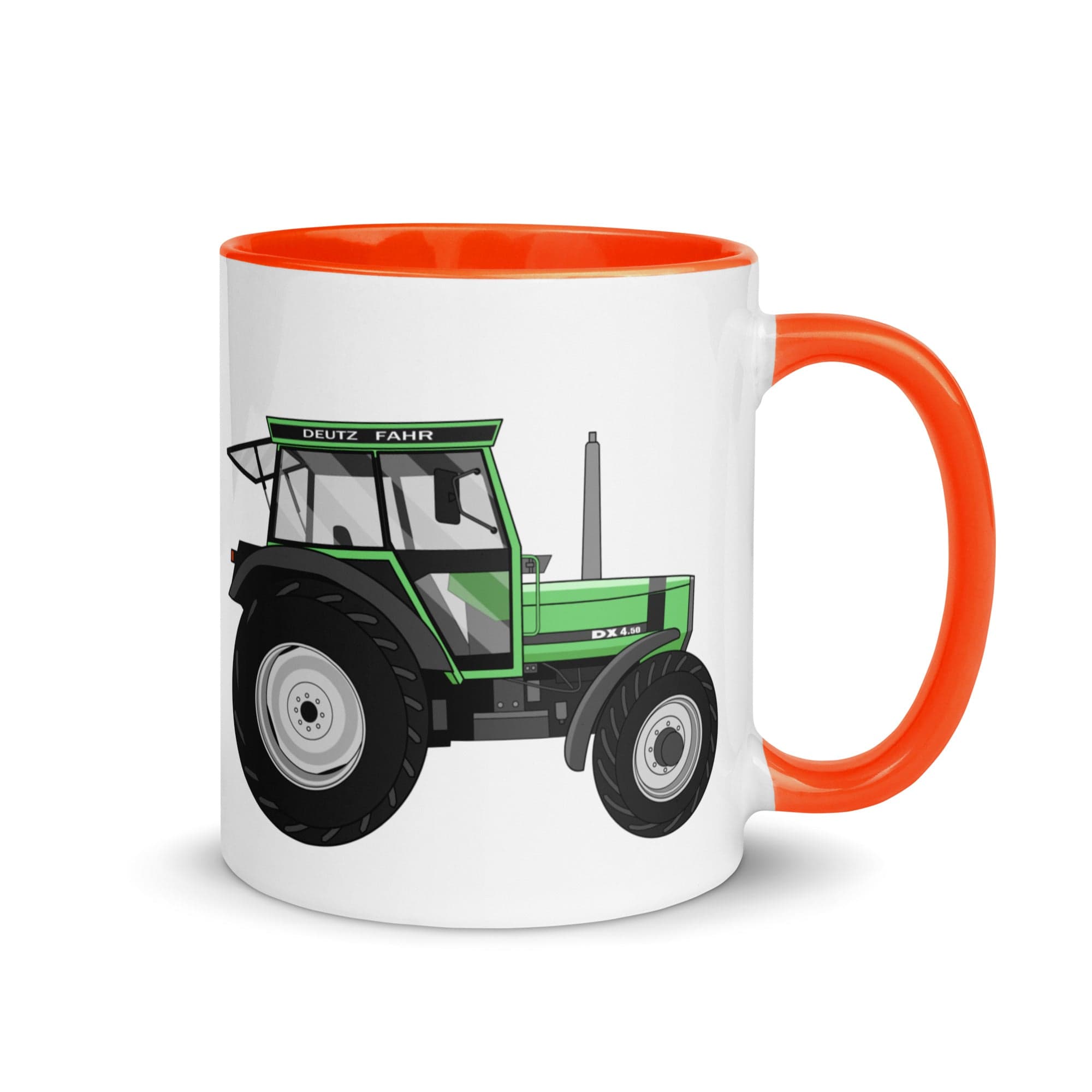 The Tractors Mugs Store Mug with Color Inside Orange Deutz Fahr DX 4.50 Mug with Color Inside Quality Farmers Merch