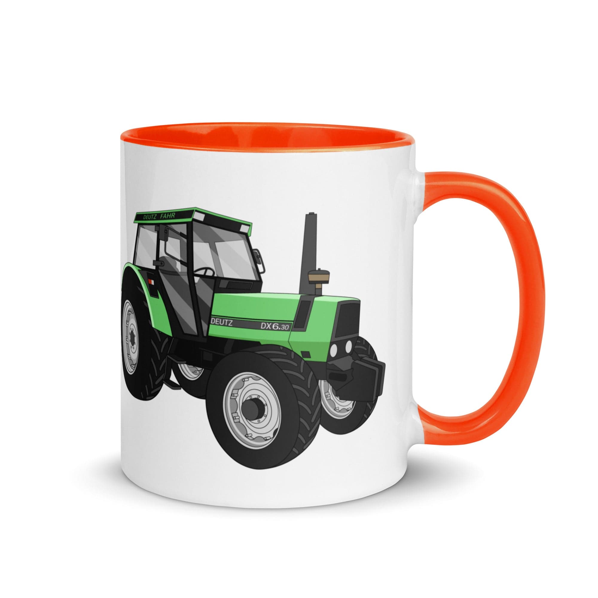 The Tractors Mugs Store Mug with Color Inside Orange Deutz Fahr DX 6.30 Mug with Color Inside Quality Farmers Merch