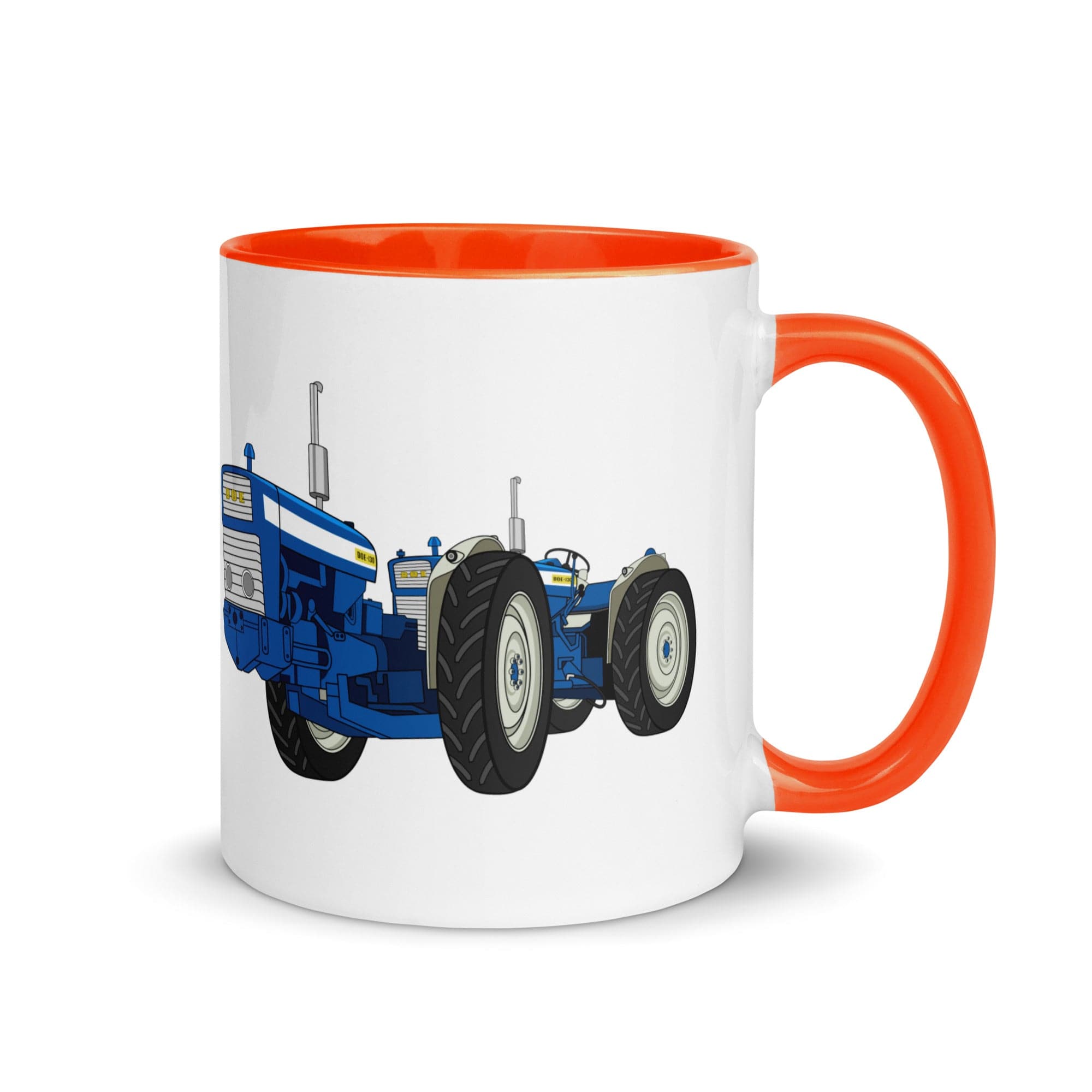The Tractors Mugs Store Mug with Color Inside Orange DOE Dual Drive 130 Mug with Color Inside Quality Farmers Merch