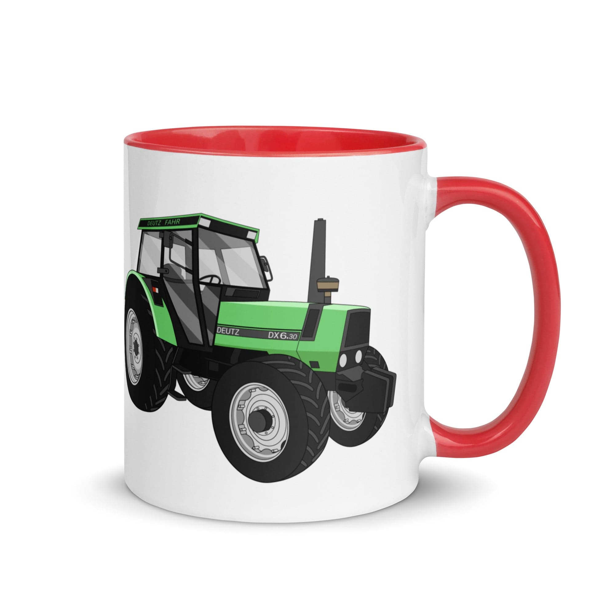 The Tractors Mugs Store Mug with Color Inside Red Deutz Fahr DX 6.30 Mug with Color Inside Quality Farmers Merch