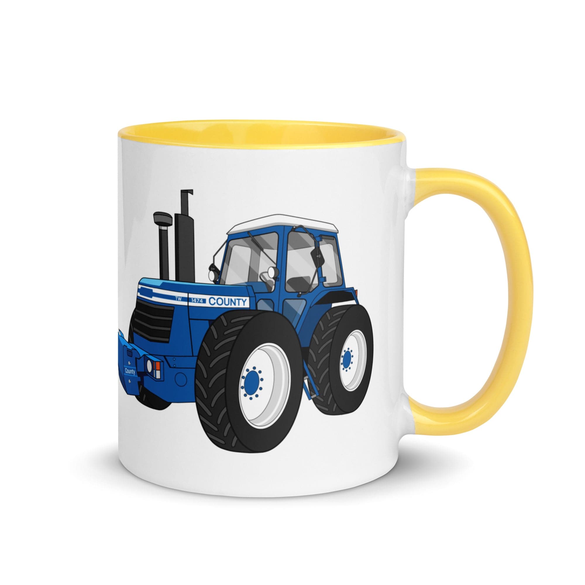 The Tractors Mugs Store Mug with Color Inside Yellow County 1474 (1982) Mug with Color Inside Quality Farmers Merch