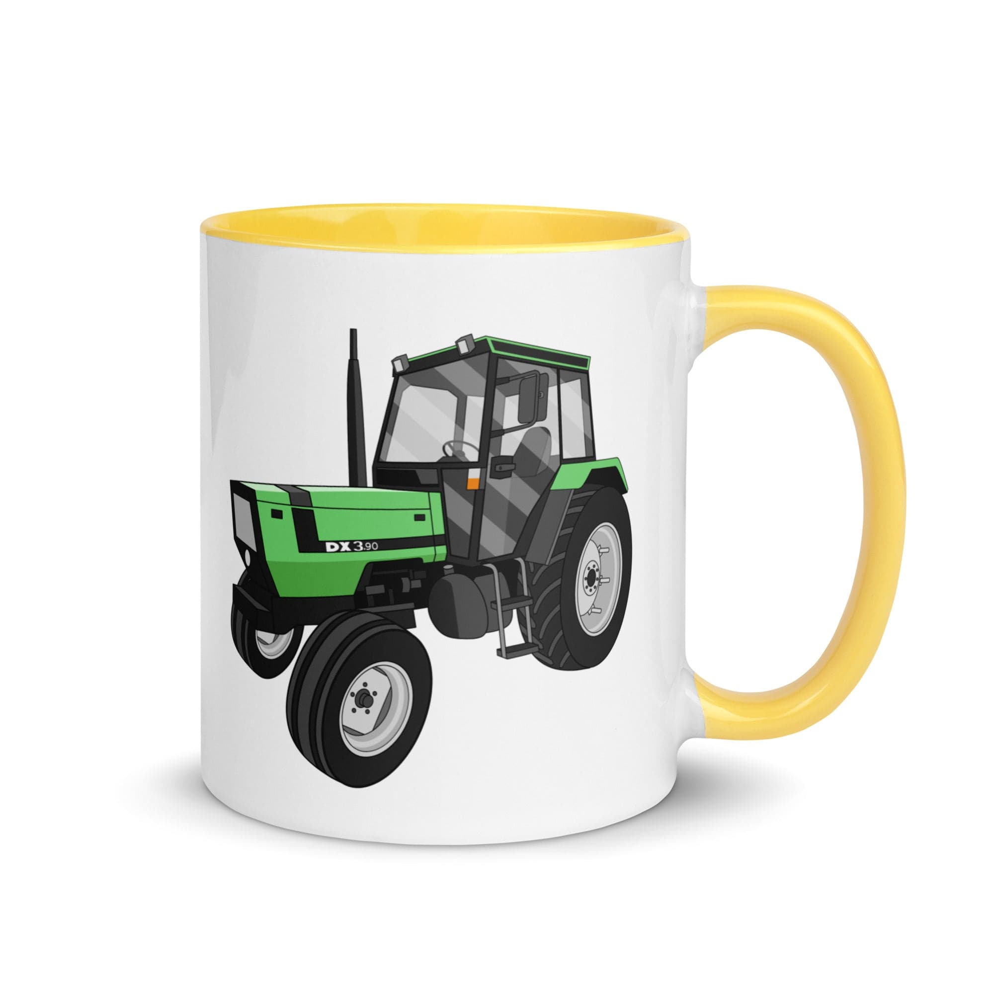 The Tractors Mugs Store Mug with Color Inside Yellow Deutz Fahr DX 3.90 Mug with Color Inside Quality Farmers Merch
