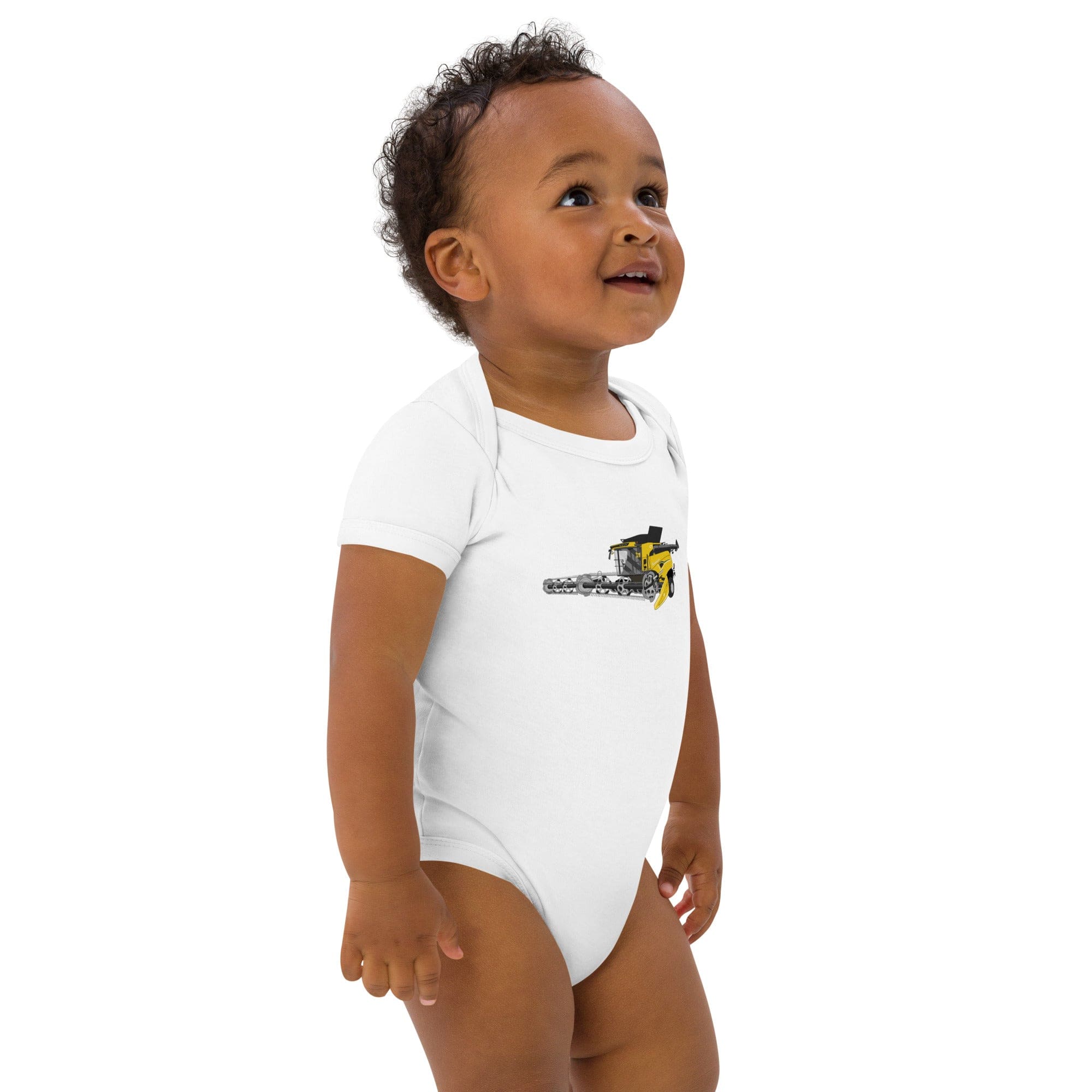 The Tractors Mugs Store New Holland CR Combine Harvester (2004). Organic cotton baby bodysuit Quality Farmers Merch