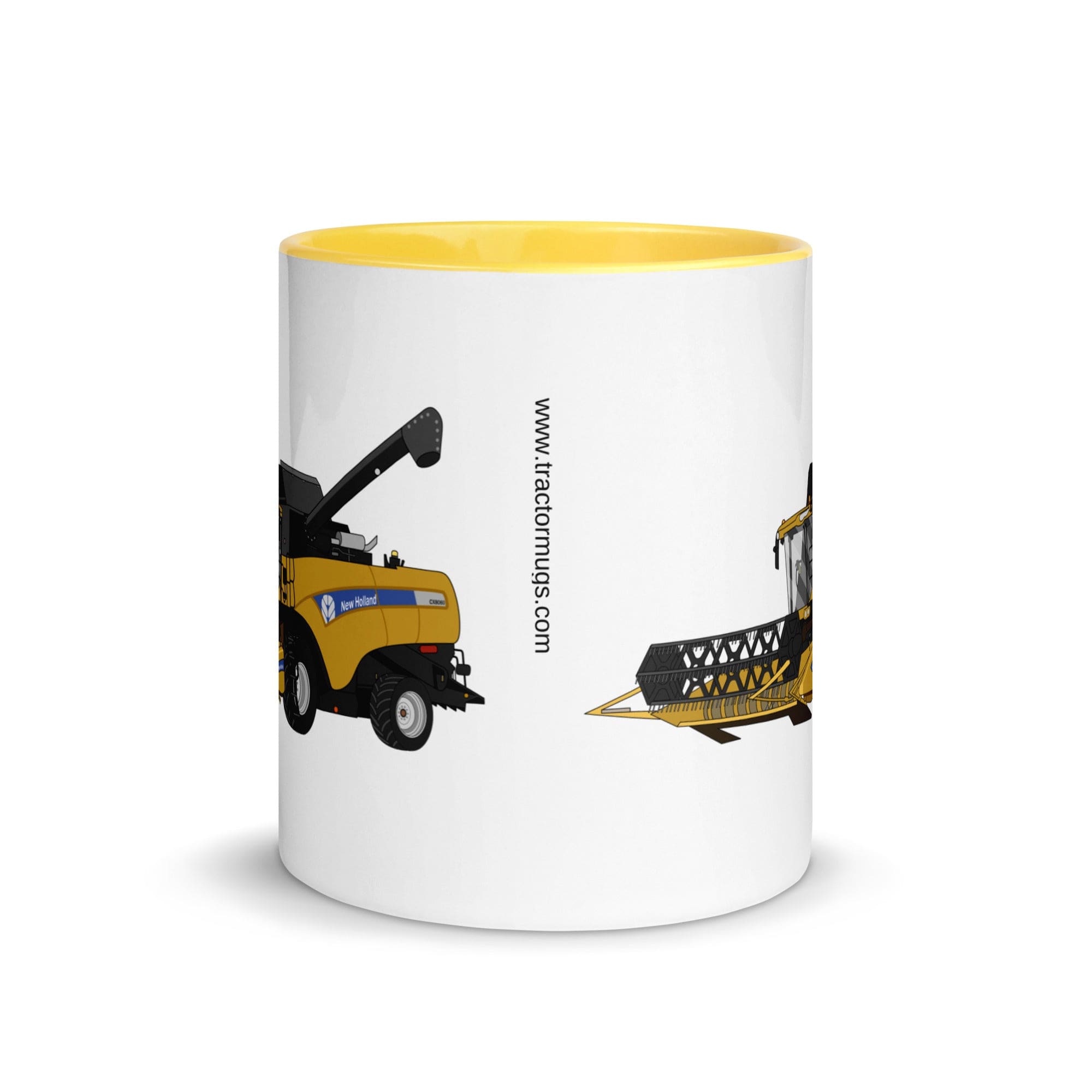 The Tractors Mugs Store New Holland CX 8060 Combine Harvester Mug with Color Inside Quality Farmers Merch