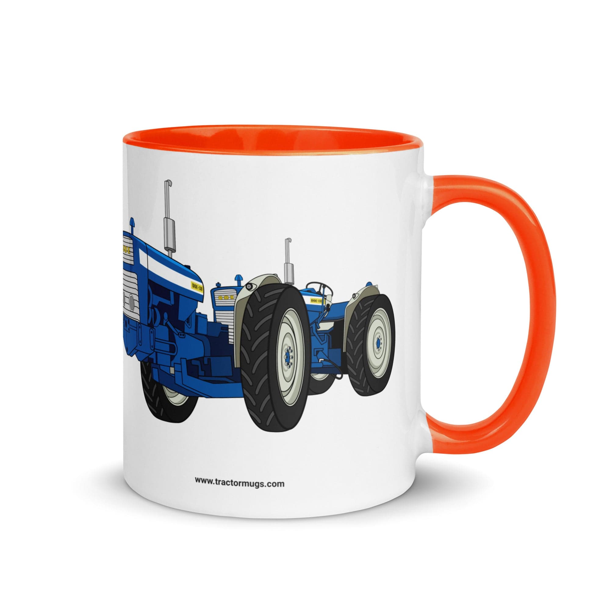 The Tractors Mugs Store Orange DOE Dual Drive 130 Mug with Color Inside Quality Farmers Merch