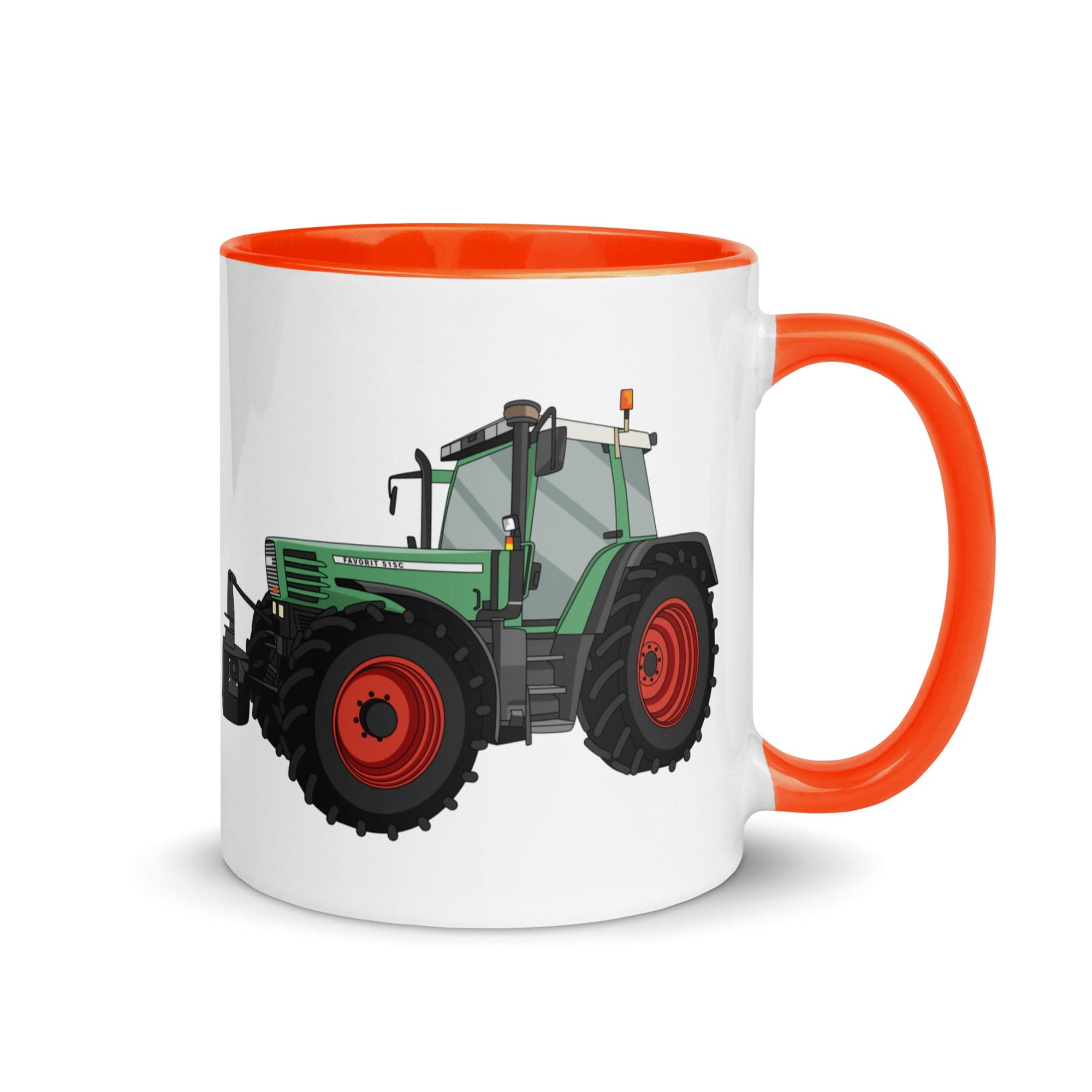 The Tractors Mugs Store Orange Fendt Favorit 515 Mug with Color Inside Quality Farmers Merch