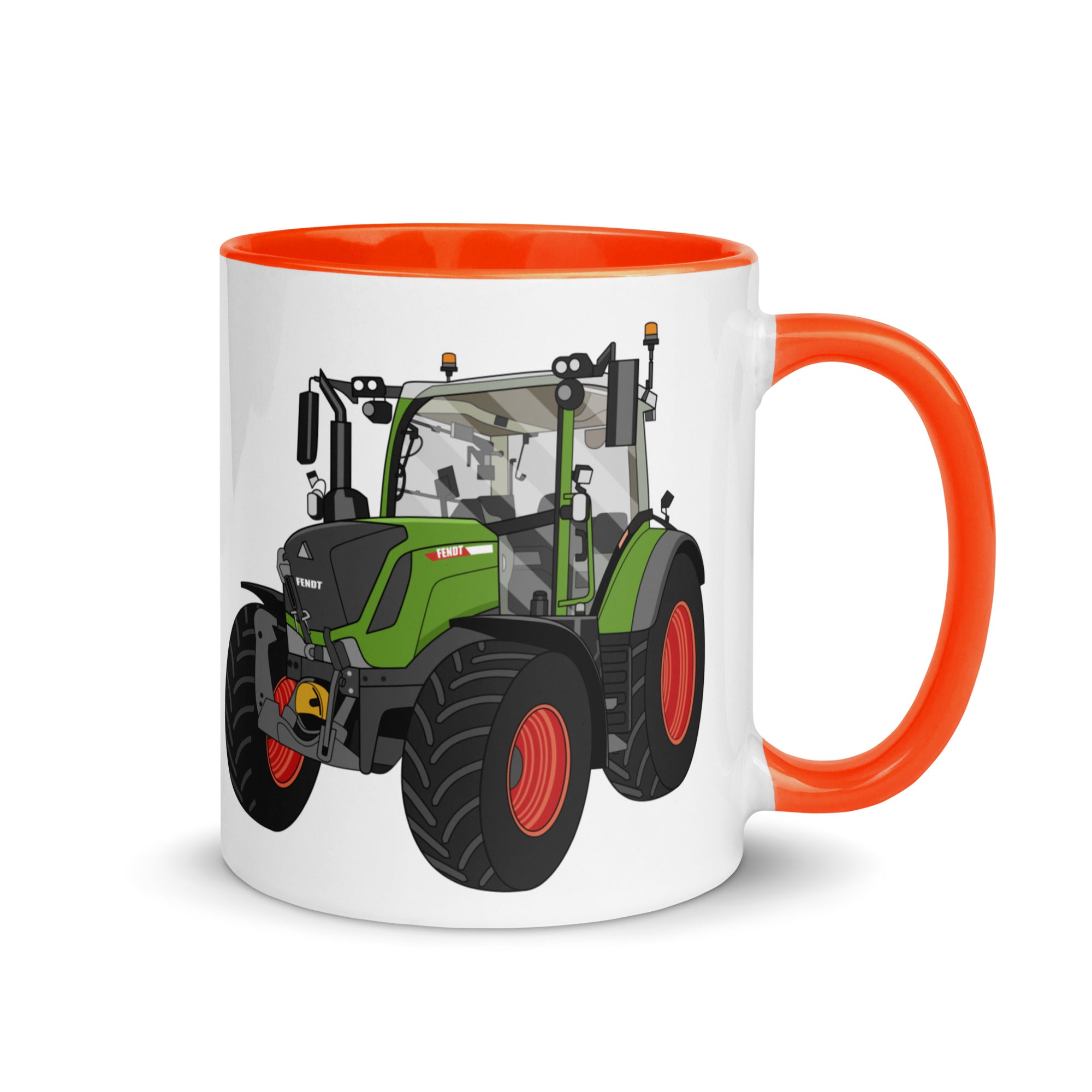 The Tractors Mugs Store Orange Fendt Vario 313 Mug with Color Inside Quality Farmers Merch