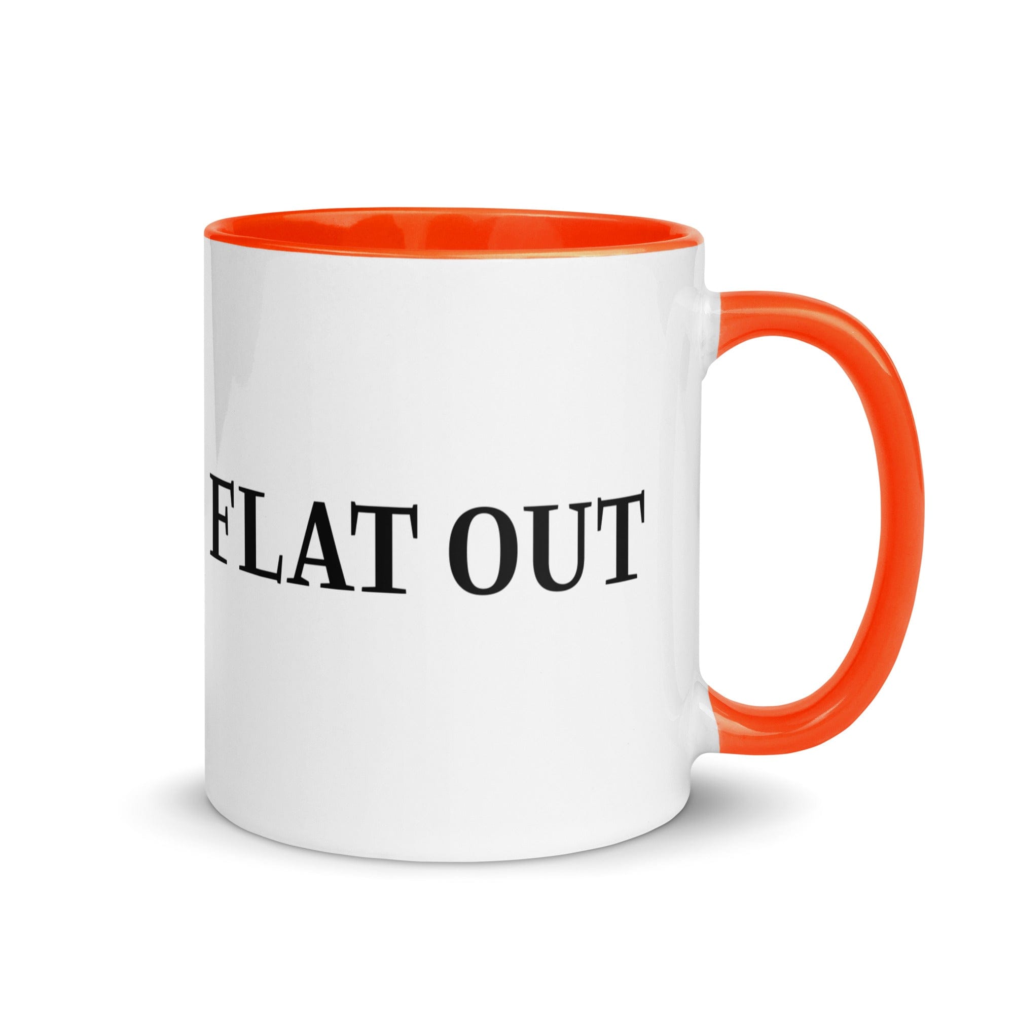 The Tractors Mugs Store Orange Flat Out Mug with Color Inside Quality Farmers Merch