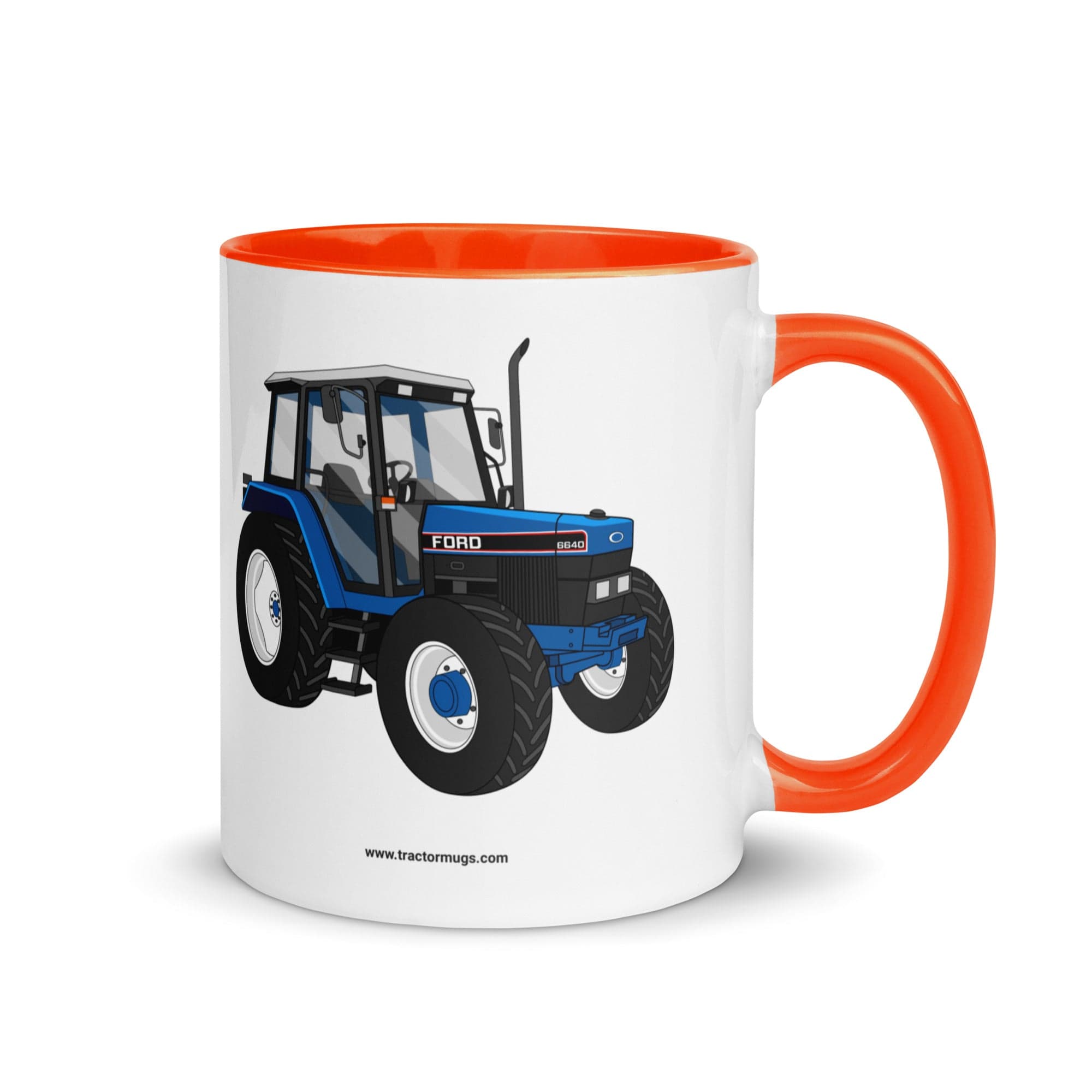 The Tractors Mugs Store Orange Ford 6640 SE 4WD | Mug with Color Inside Quality Farmers Merch