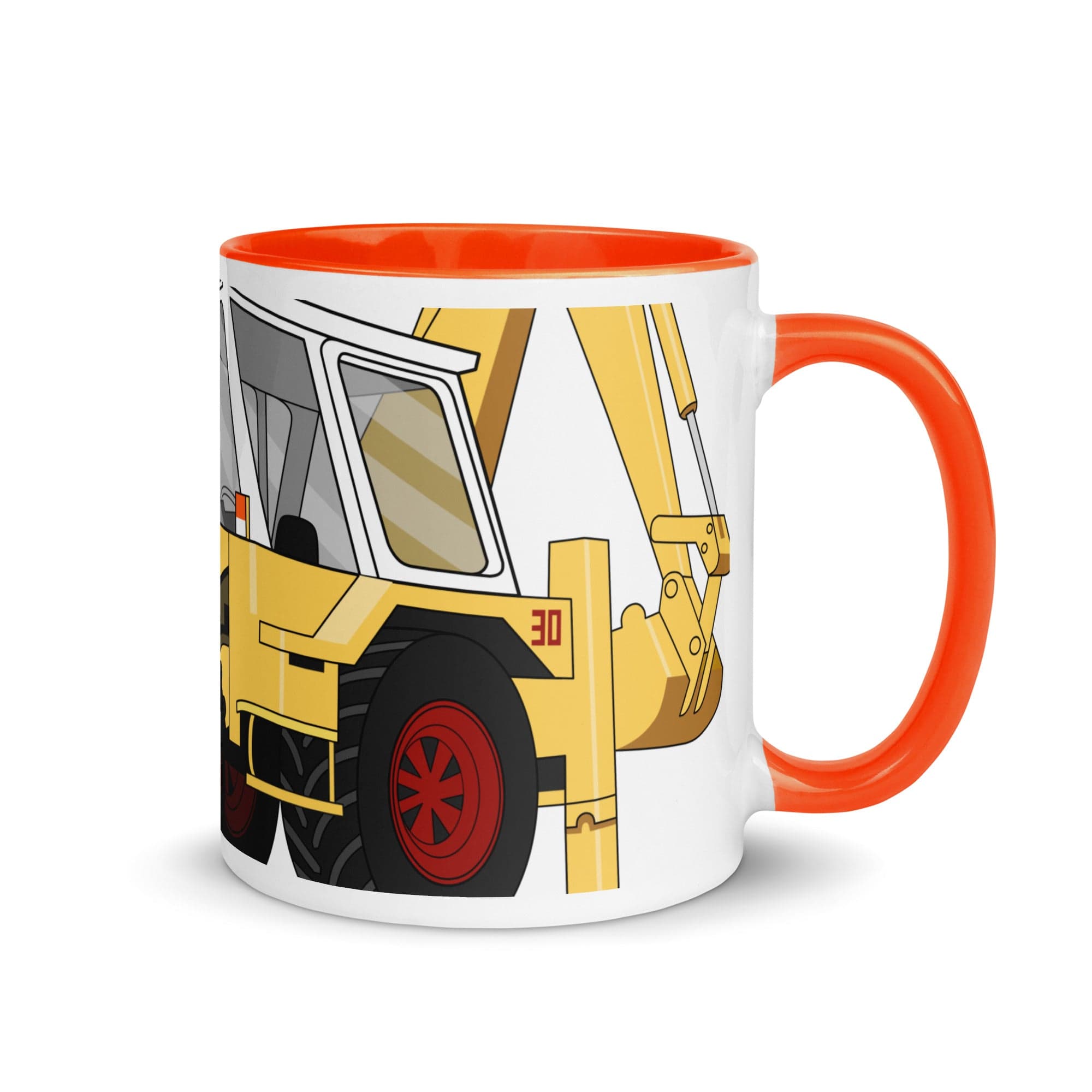 The Tractors Mugs Store Orange JCB 3D 2.0 Mug with Color Inside Quality Farmers Merch