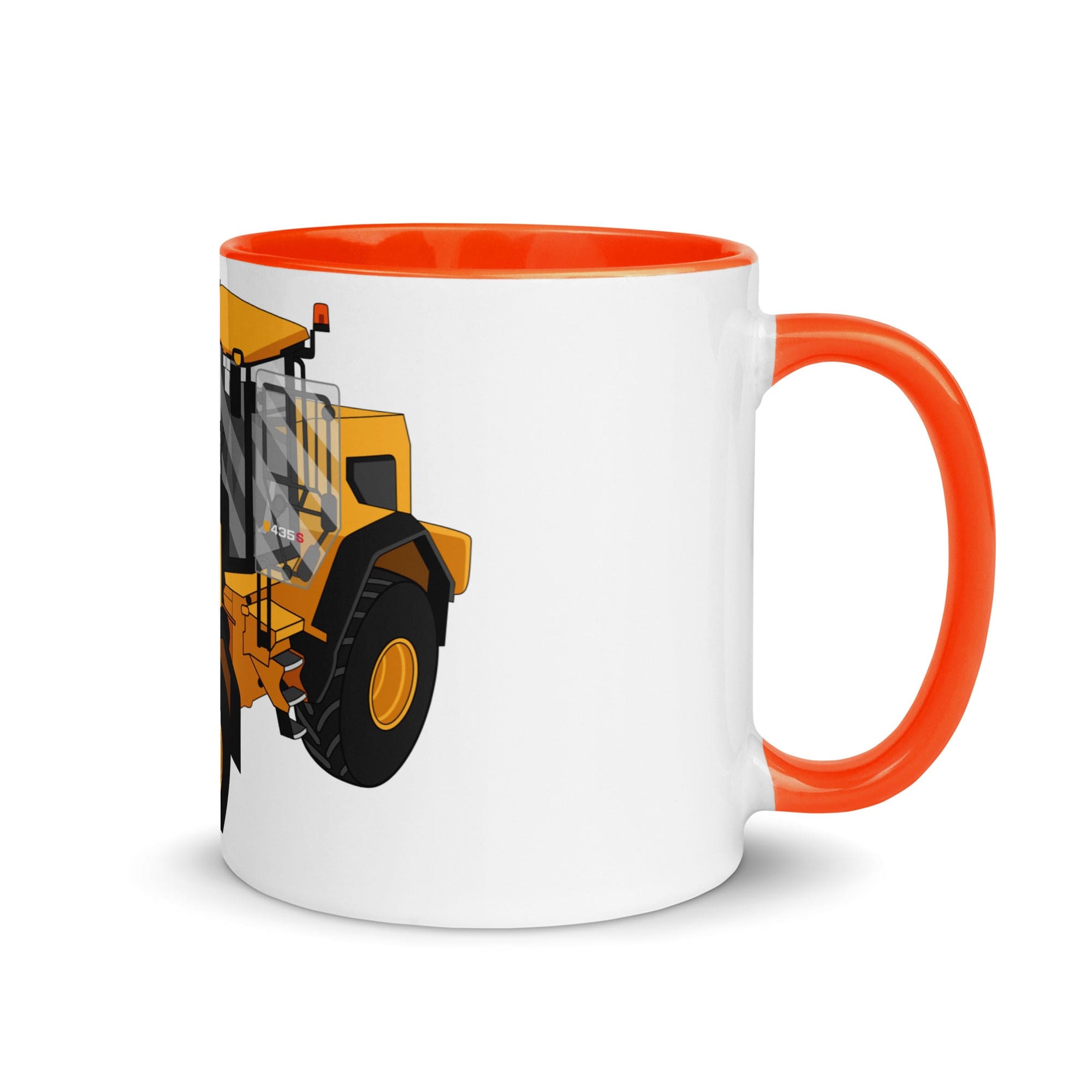 The Tractors Mugs Store Orange JCB 435 S Farm Master 2.0 Mug with Color Inside Quality Farmers Merch