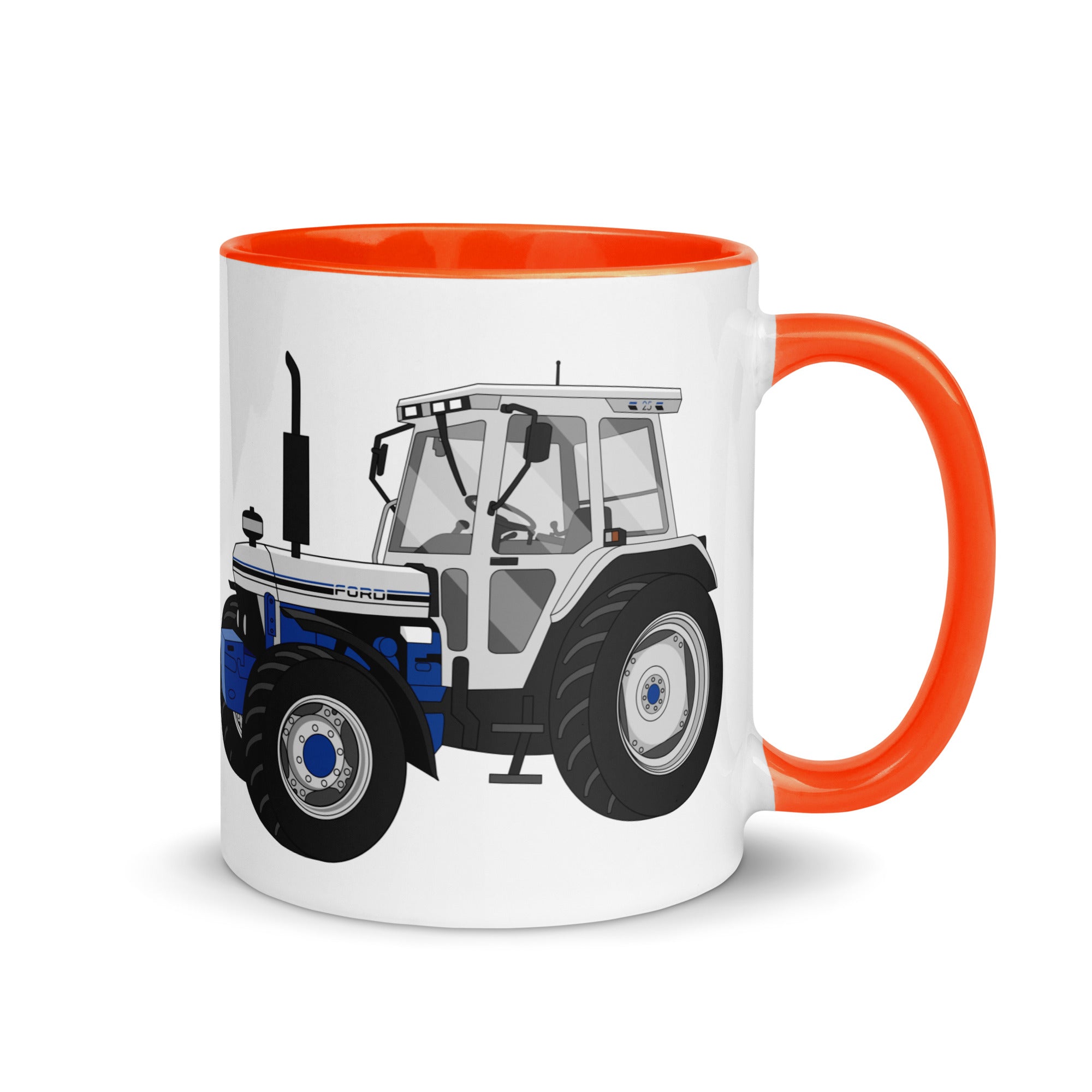 The Tractors Mugs Store Orange Ford 7810 Jubilee Edition SilverTractor Mug with Color Inside Quality Farmers Merch