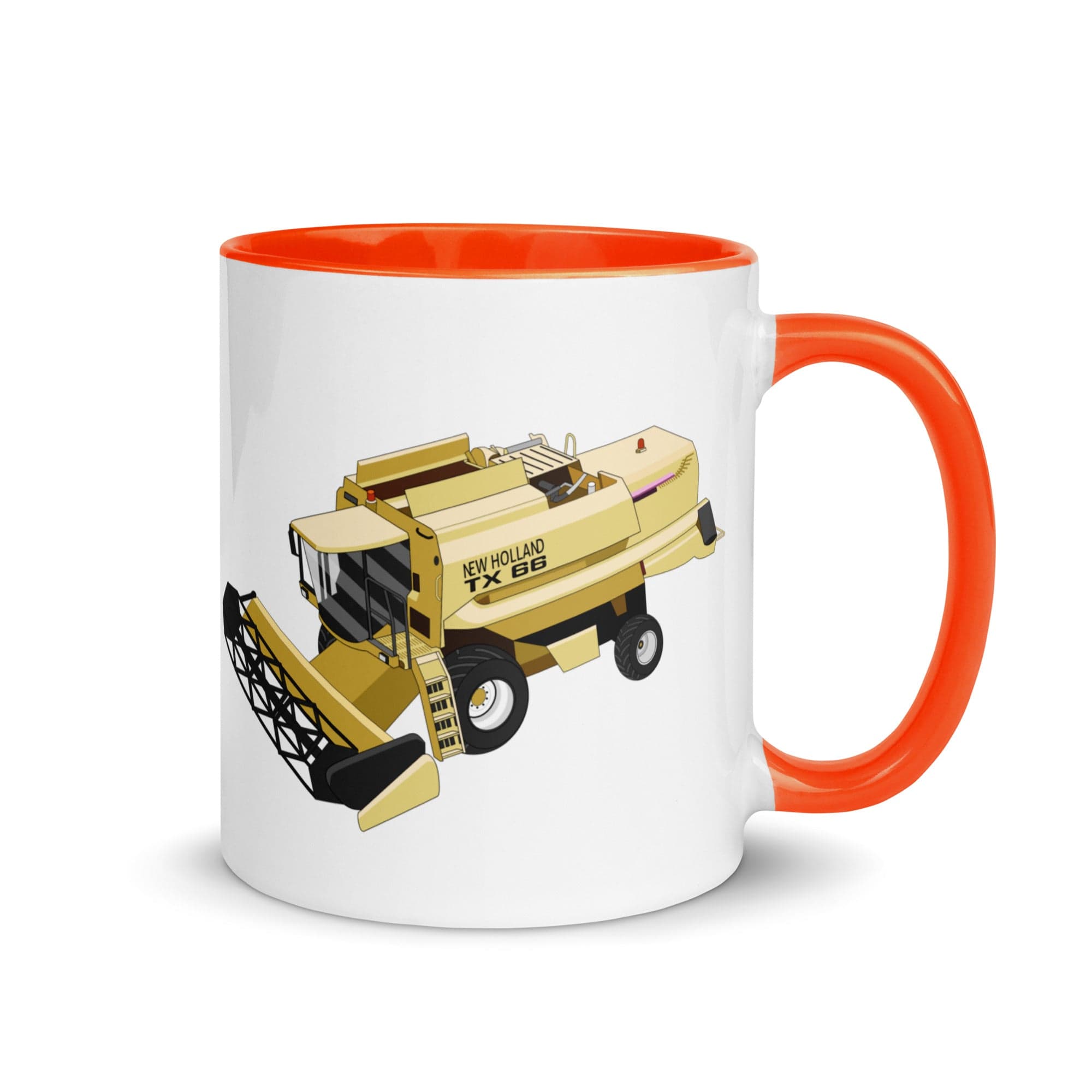 The Tractors Mugs Store Orange New Holland TX 66 Combine Harvester Mug with Color Inside Quality Farmers Merch