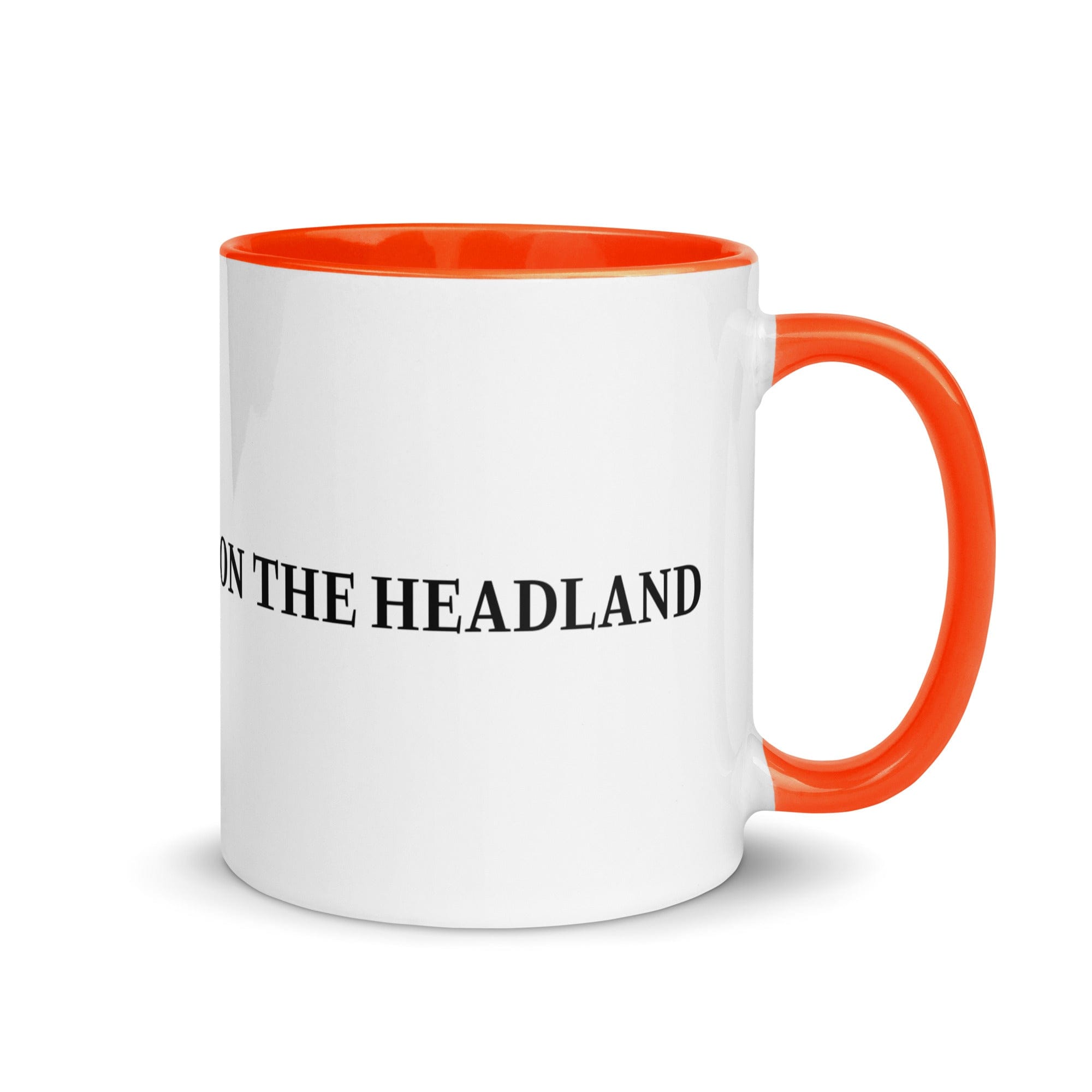 The Tractors Mugs Store Orange On the Headland Mug with Color Inside Quality Farmers Merch