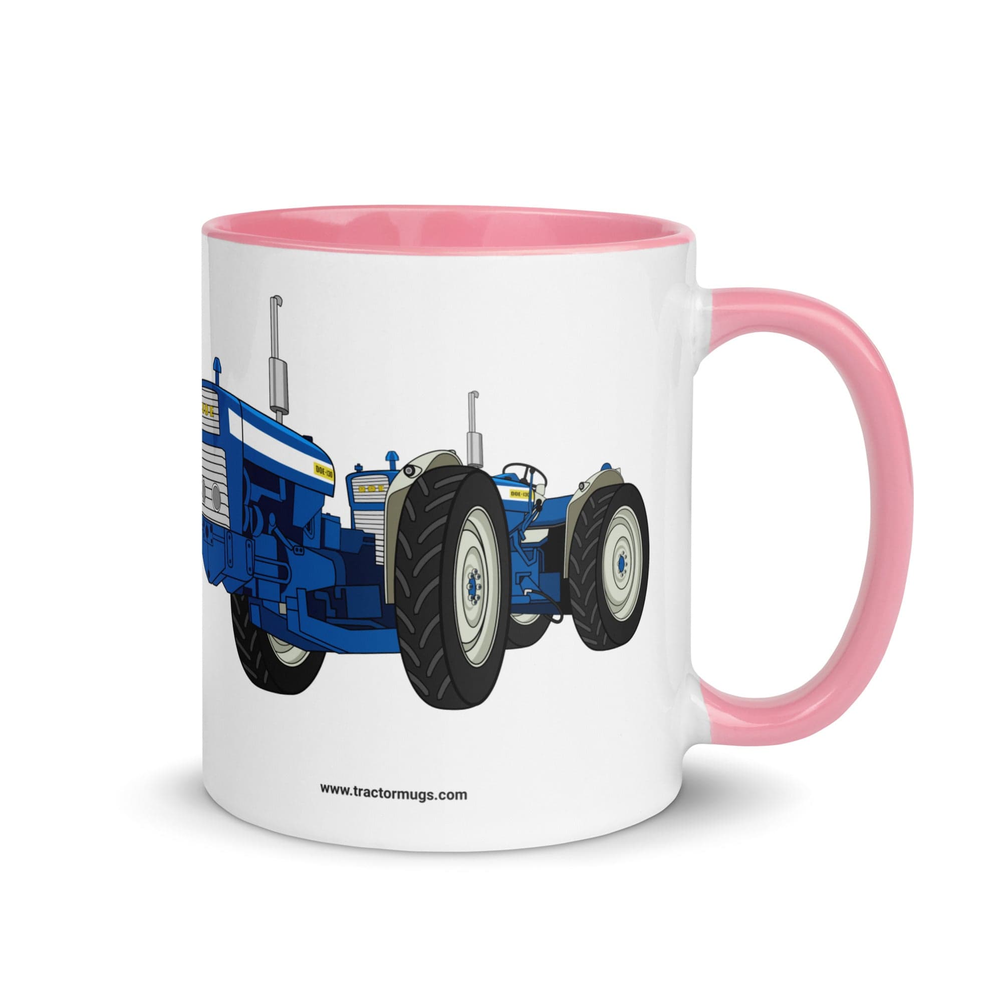 The Tractors Mugs Store Pink DOE Dual Drive 130 Mug with Color Inside Quality Farmers Merch