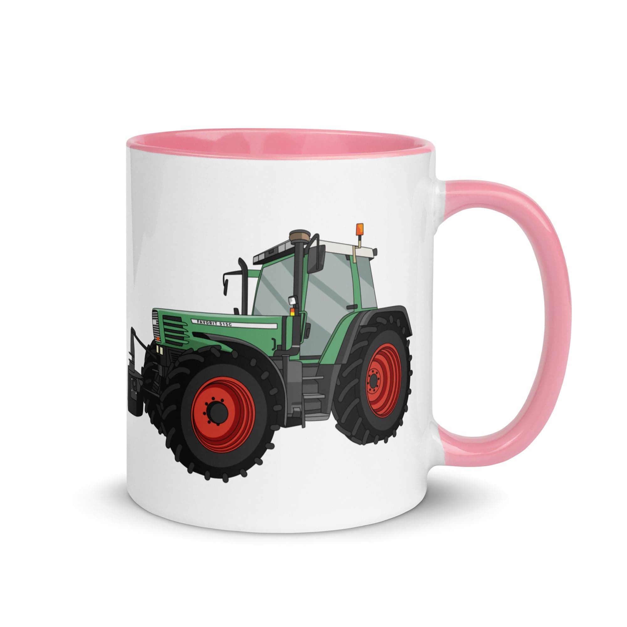The Tractors Mugs Store Pink Fendt Favorit 515 Mug with Color Inside Quality Farmers Merch