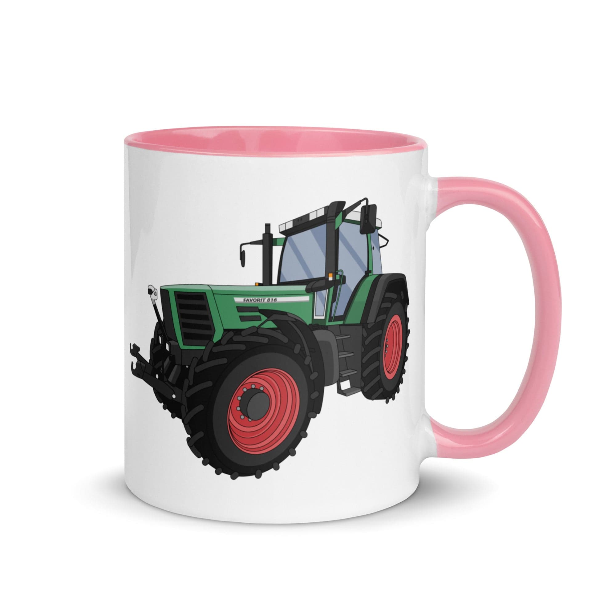 The Tractors Mugs Store Pink Fendt Favorit 816 | Mug with Color Inside Quality Farmers Merch