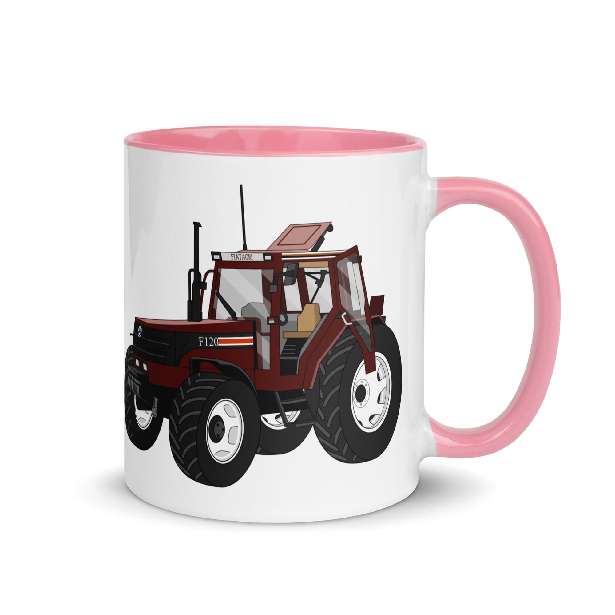 The Tractors Mugs Store Pink Fiat F120 Winner Mug with Color Inside Quality Farmers Merch