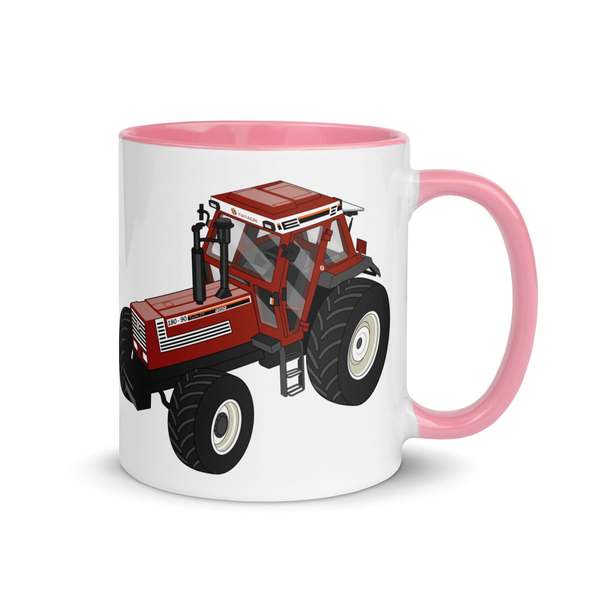 The Tractors Mugs Store Pink Fiat180-90 Mug with Color Inside Quality Farmers Merch