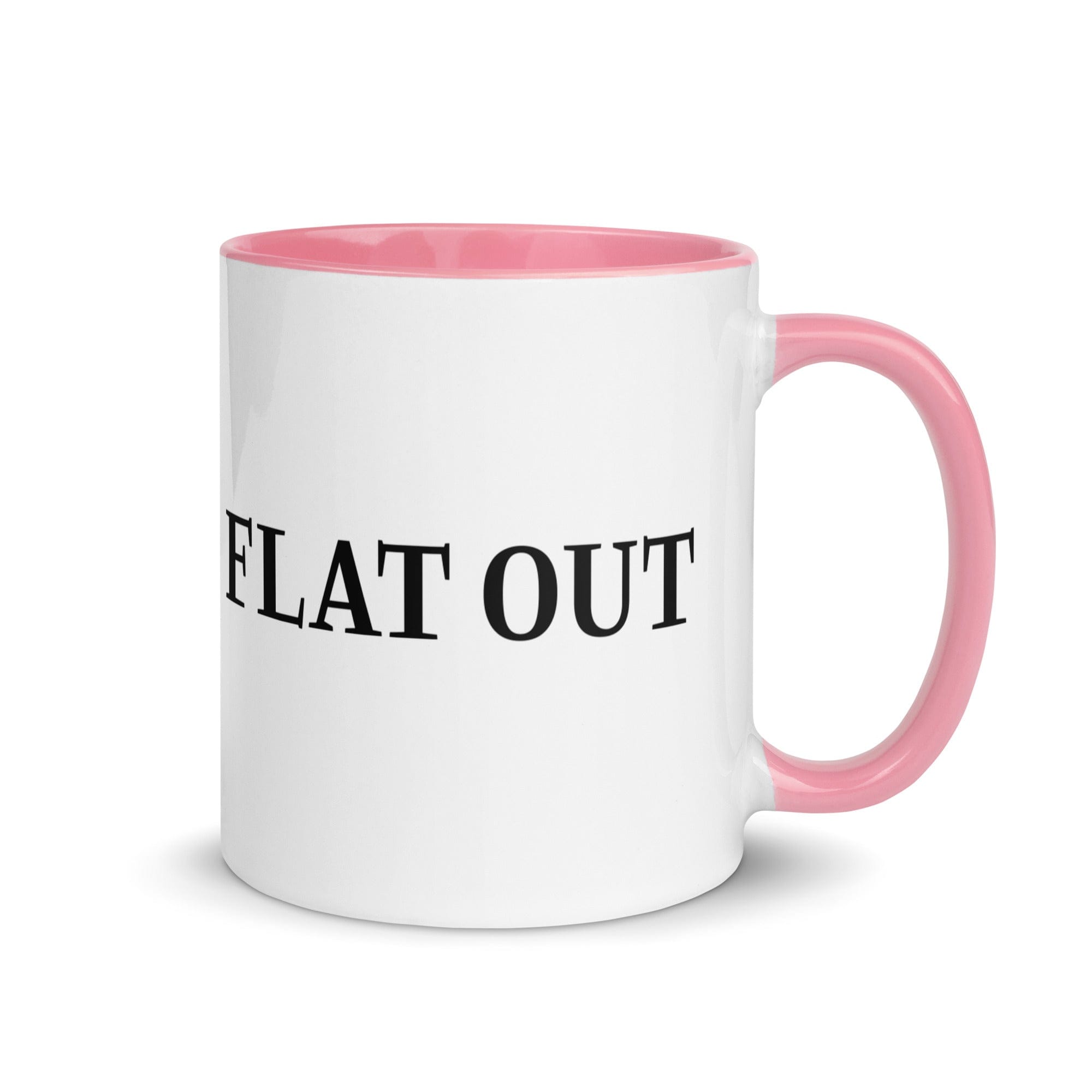 The Tractors Mugs Store Pink Flat Out Mug with Color Inside Quality Farmers Merch