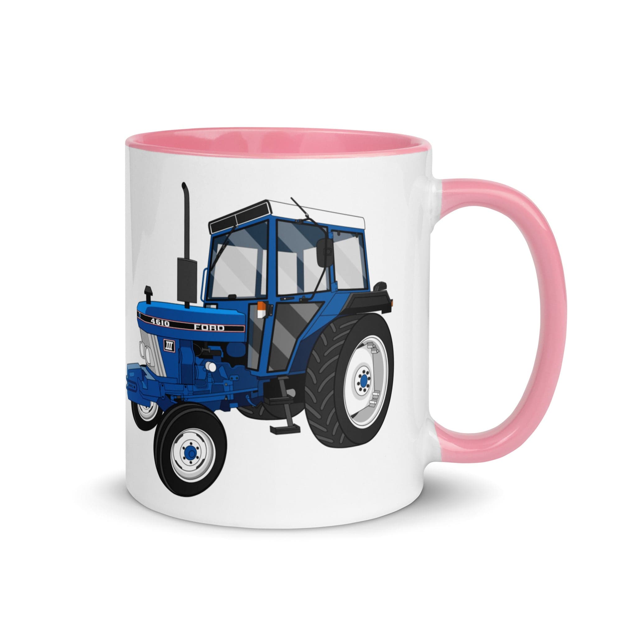 The Tractors Mugs Store Pink Ford 4610 2WD Mug with Color Inside Quality Farmers Merch