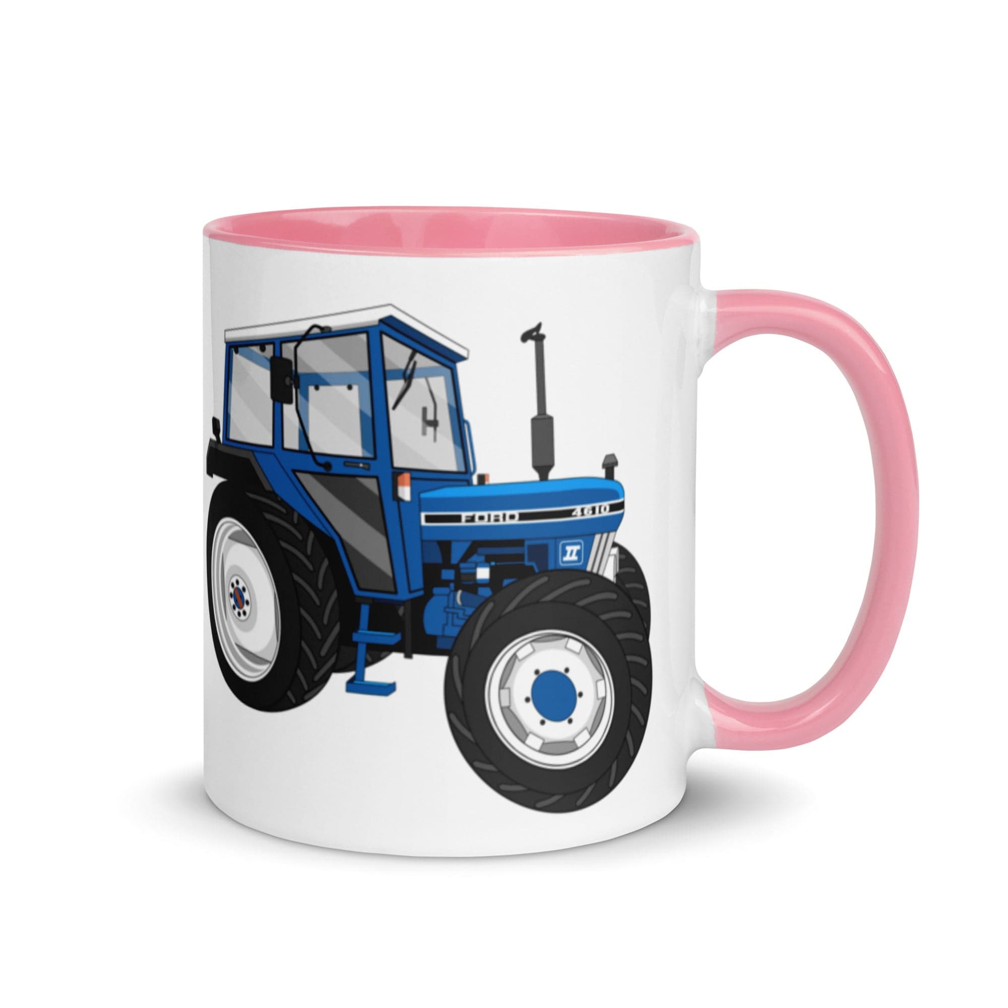 The Tractors Mugs Store Pink Ford 4610 4WD Mug with Color Inside Quality Farmers Merch
