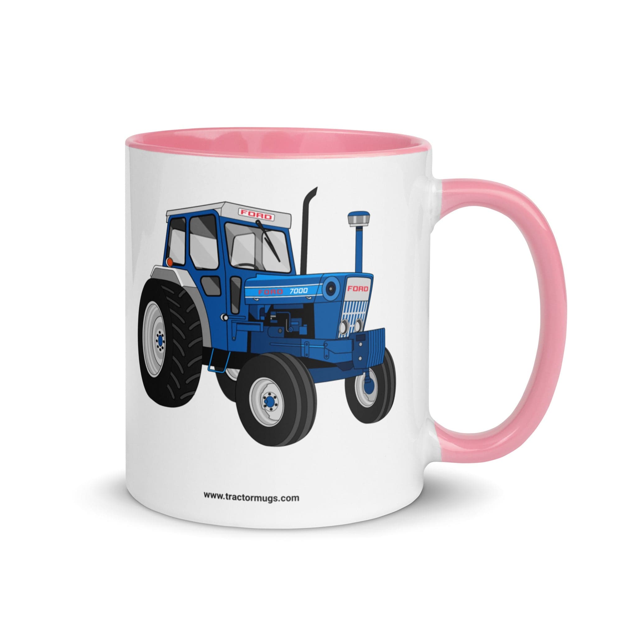 The Tractors Mugs Store Pink Ford 7000 | Mug with Color Inside Quality Farmers Merch