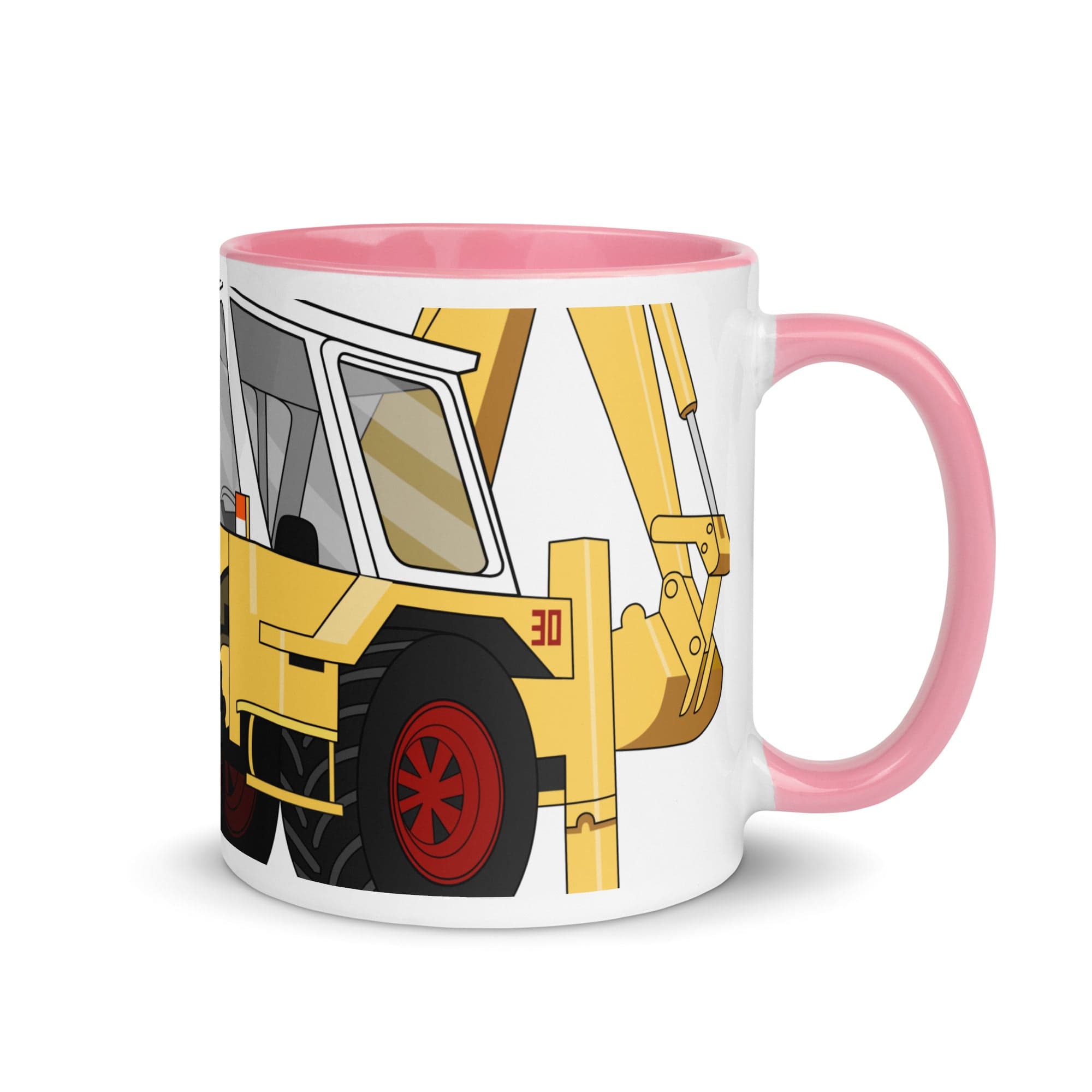 The Tractors Mugs Store Pink JCB 3D 2.0 Mug with Color Inside Quality Farmers Merch