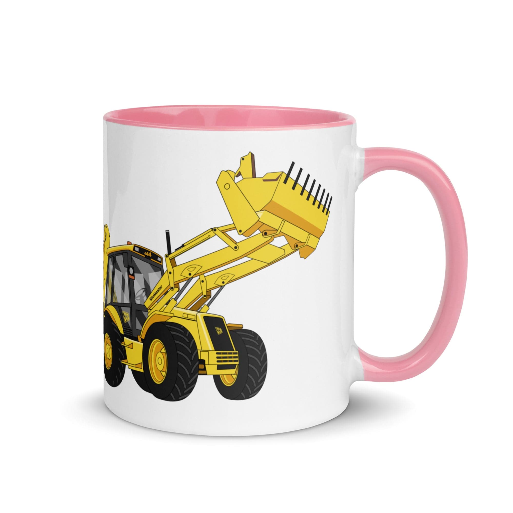The Tractors Mugs Store Pink JCB 4CX Project 8 | Mug with Color Inside Quality Farmers Merch