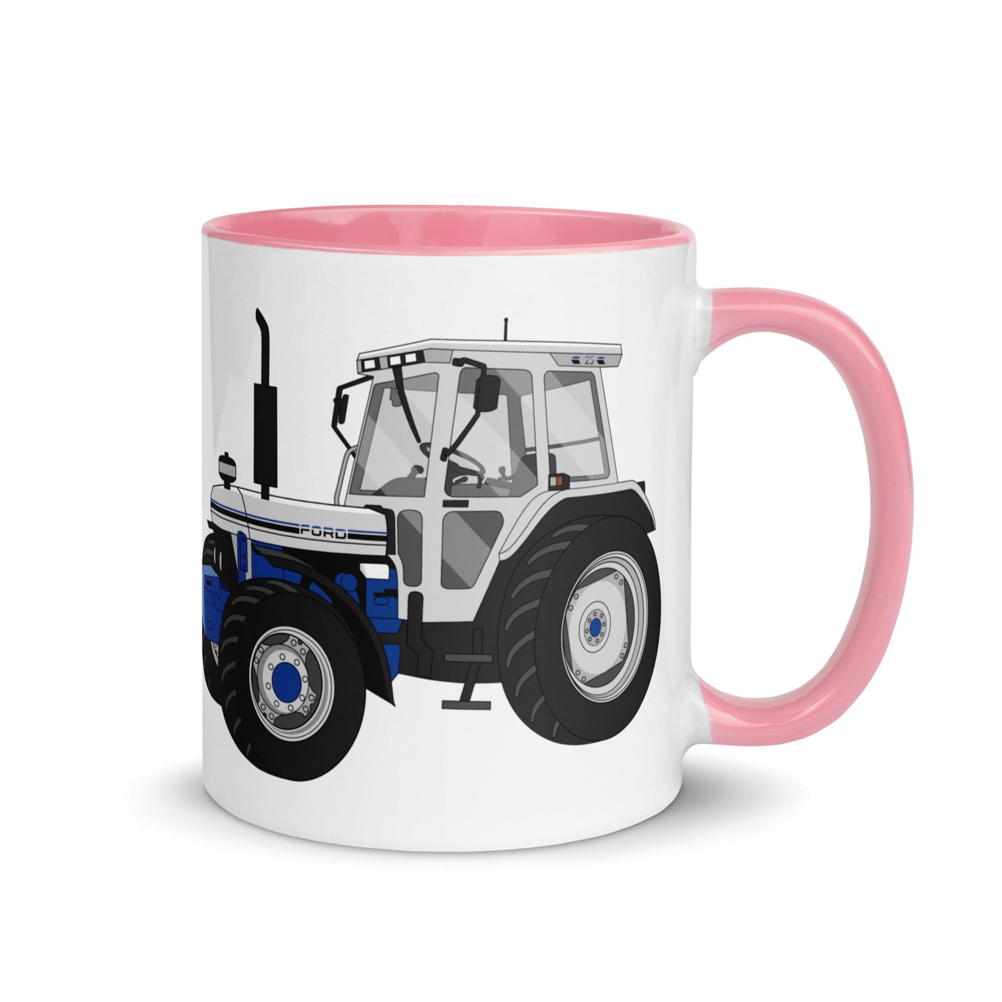 The Tractors Mugs Store Pink Ford 7810 Jubilee Edition SilverTractor Mug with Color Inside Quality Farmers Merch