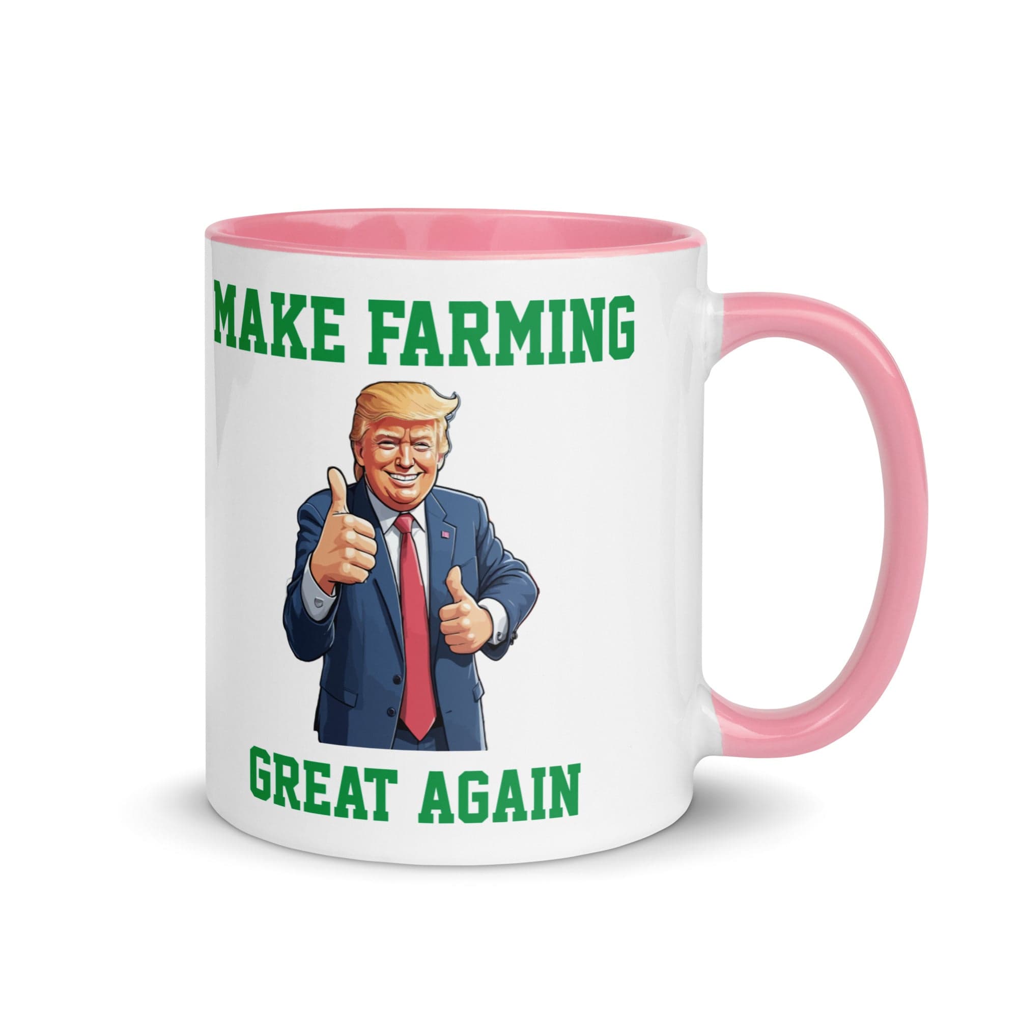 The Tractors Mugs Store Pink Make Farming Great Again Mug with Color Inside Quality Farmers Merch
