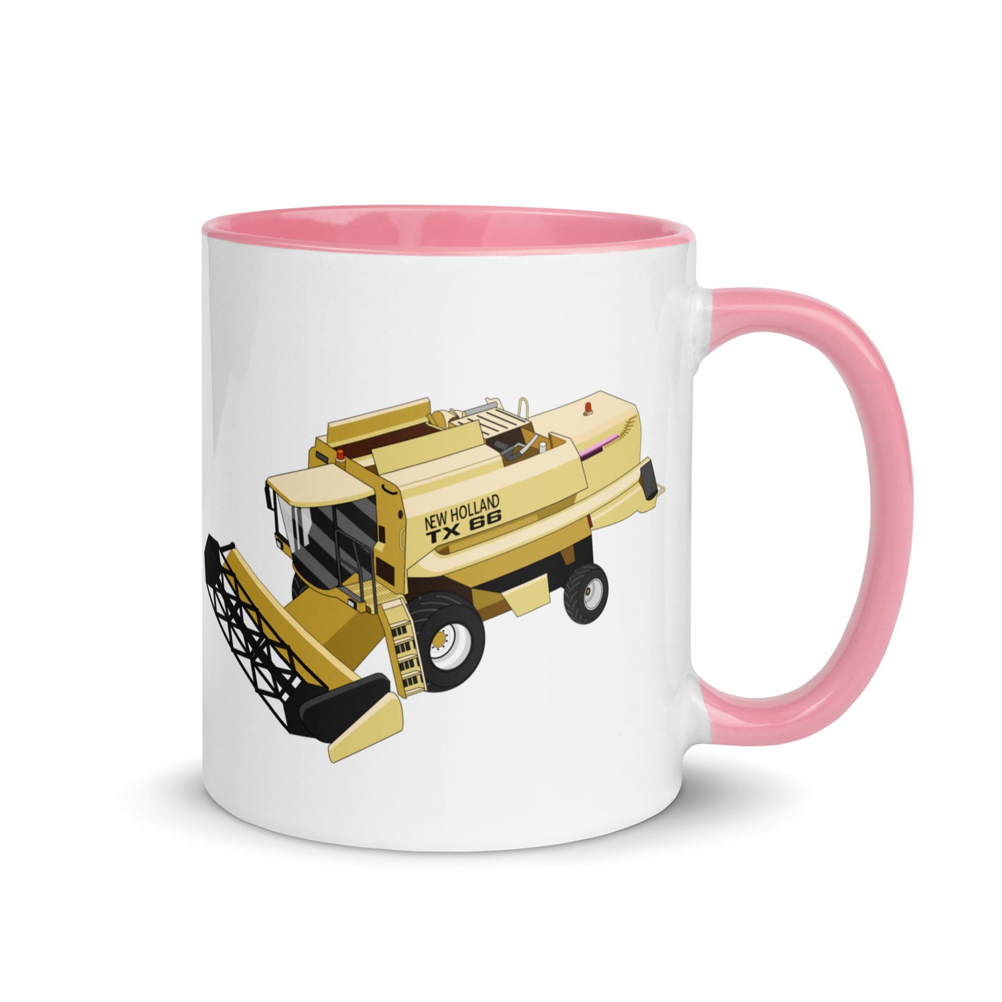 The Tractors Mugs Store Pink New Holland TX 66 Combine Harvester Mug with Color Inside Quality Farmers Merch