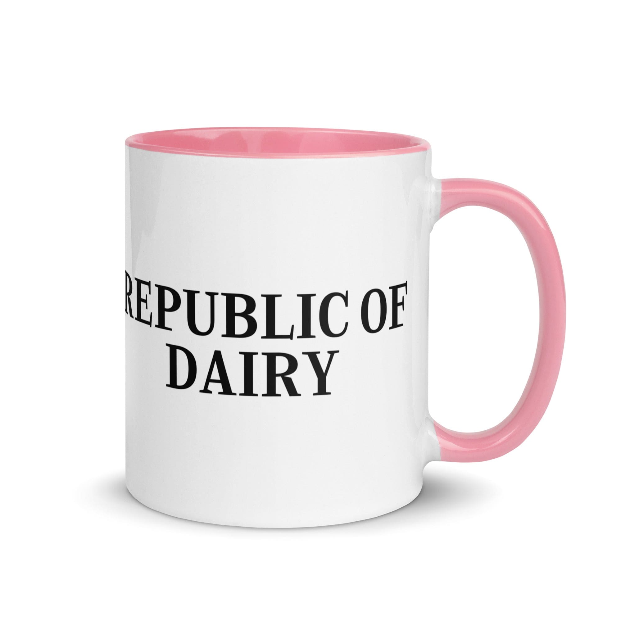 The Tractors Mugs Store Pink Republic of Dairy Mug with Color Inside Quality Farmers Merch