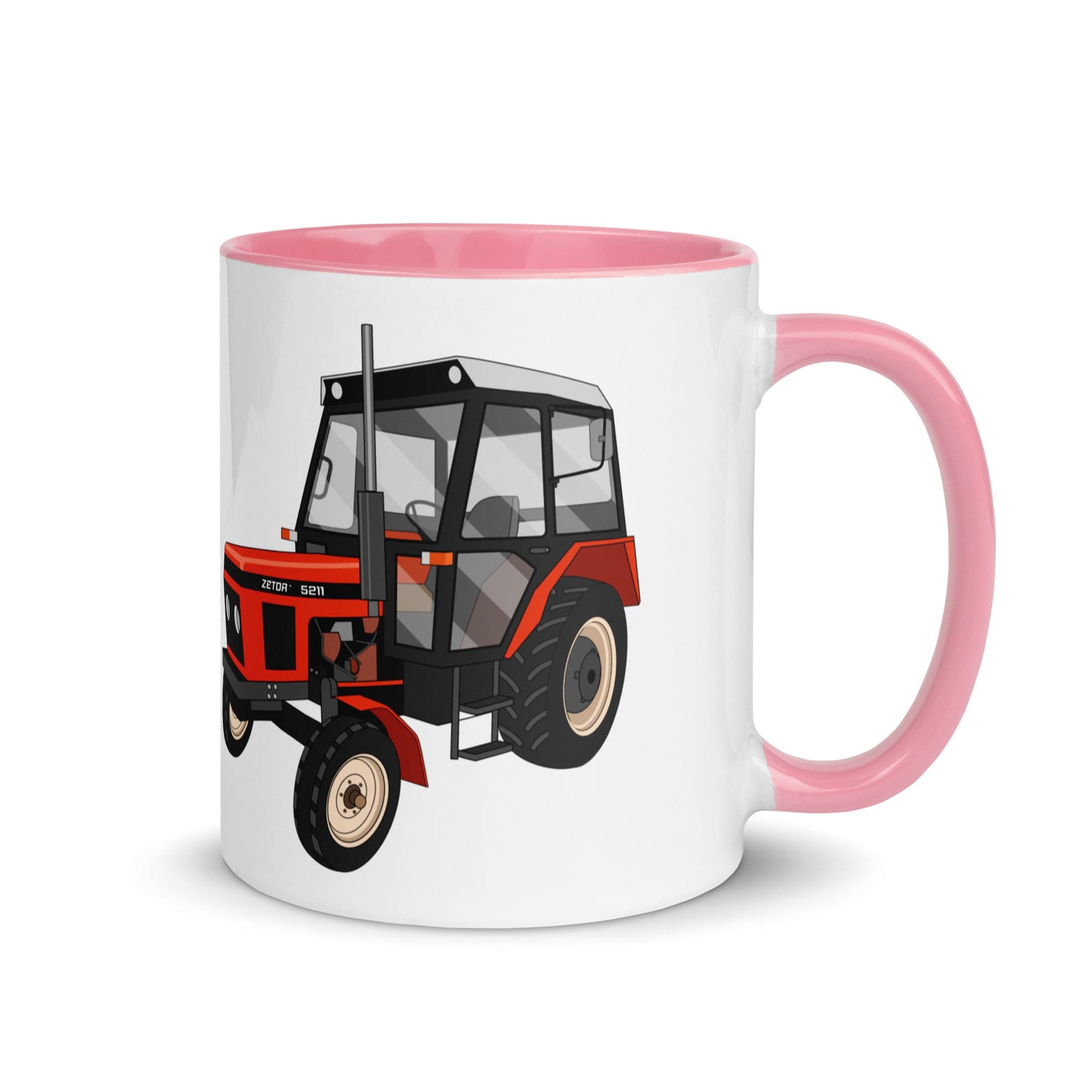 The Tractors Mugs Store Pink Zetor 5211 Mug with Color Inside Quality Farmers Merch